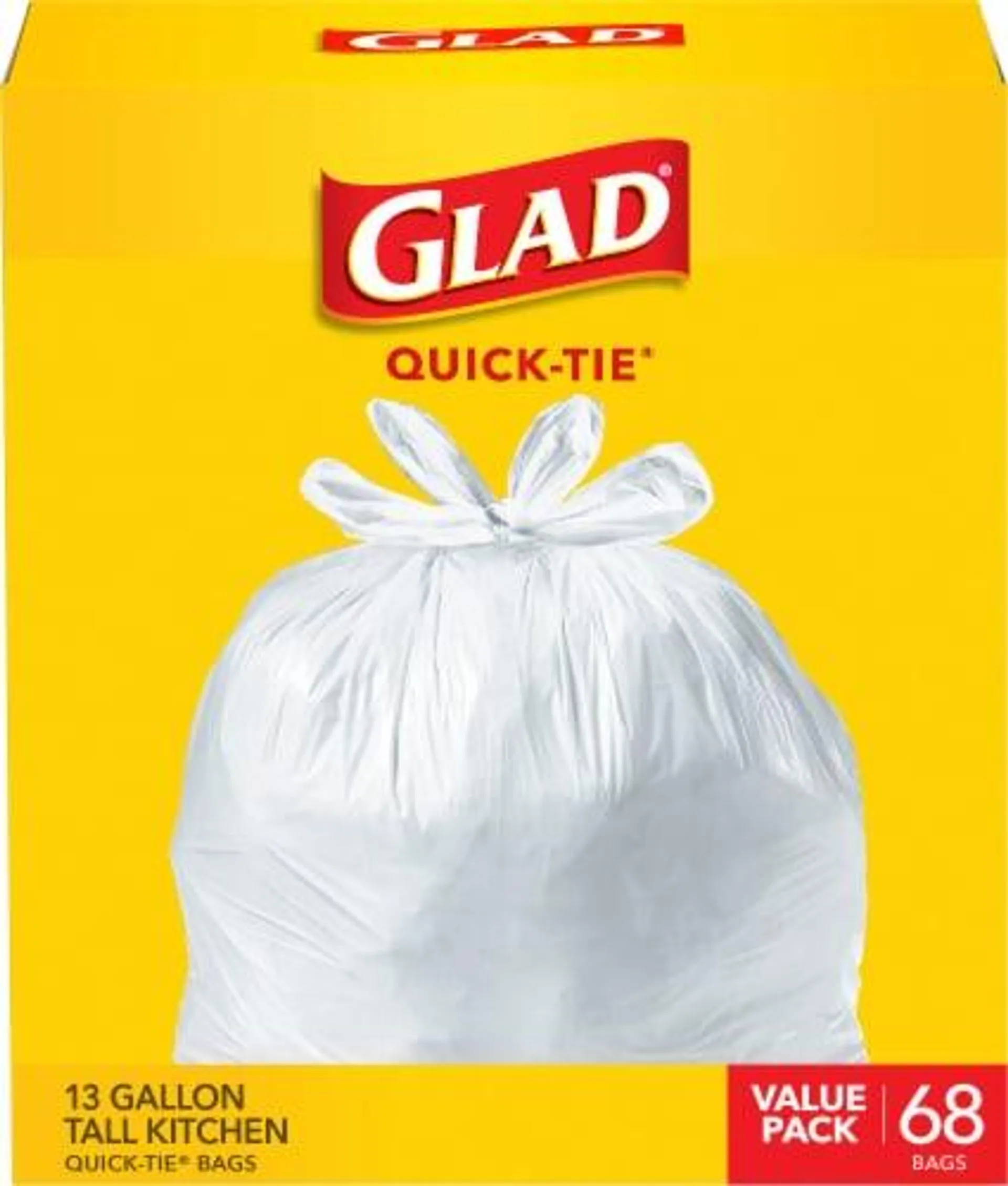 Glad Tall Kitchen Quick-Tie Trash Bags