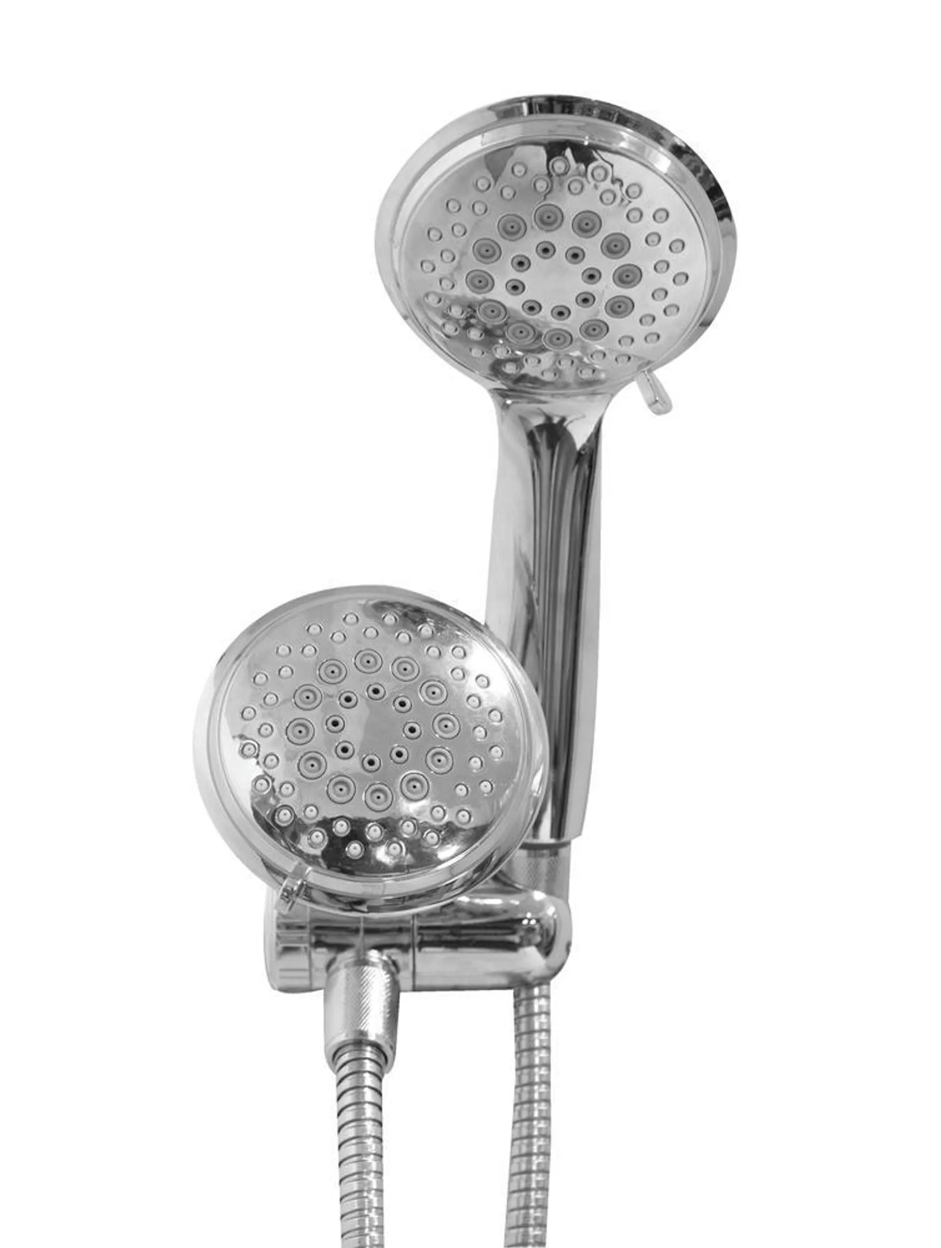 Simply Essential 7-Spray Setting Chrome Fixed Showerhead with Handheld Showerhead