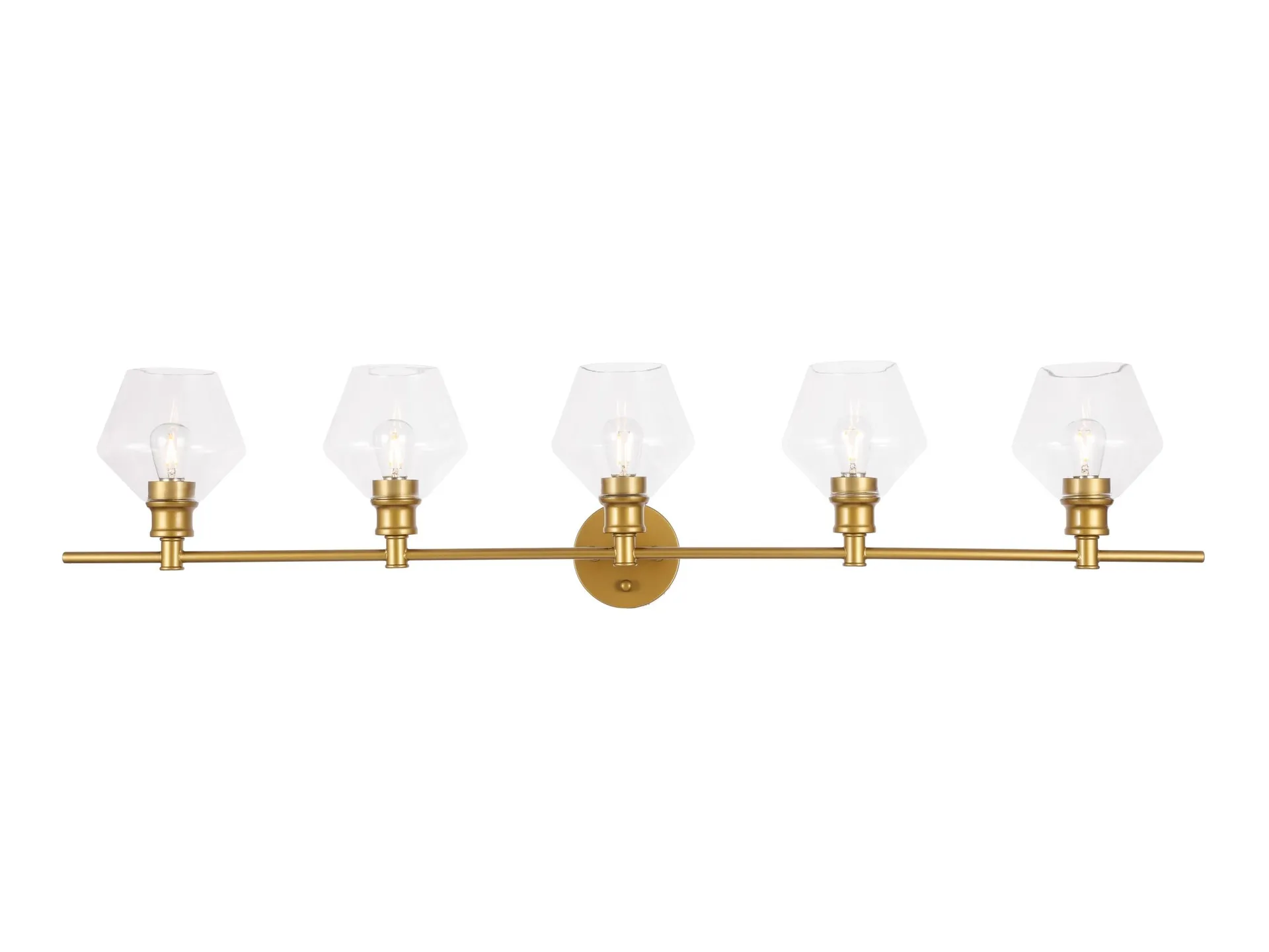 Gene 5 Light Brass And Clear Glass Wall Sconce