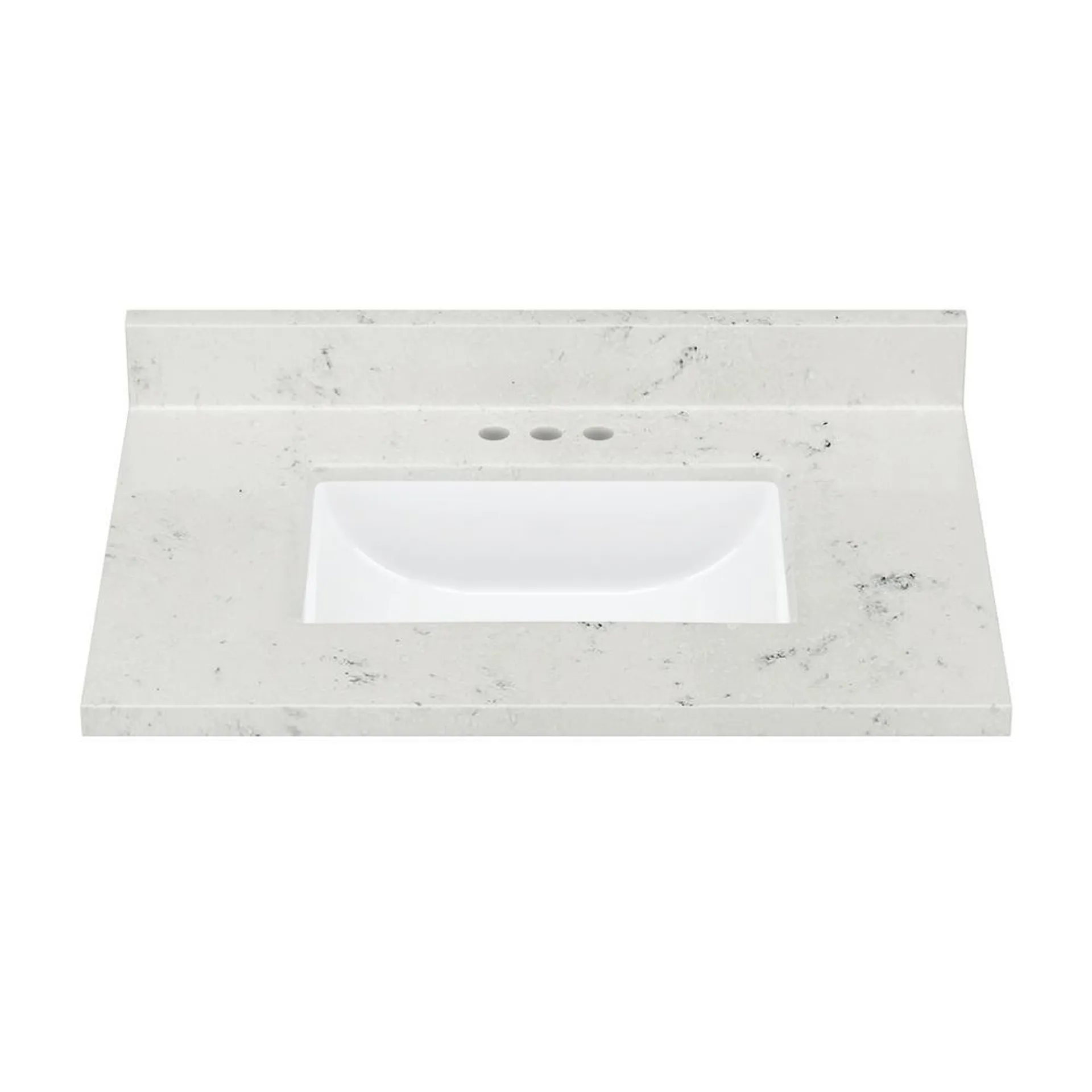 MagickWoods Elements 31"W x 22"D Arctic Stone Cultured Marble Vanity Top with Rectangular Integrated Wave Bowl