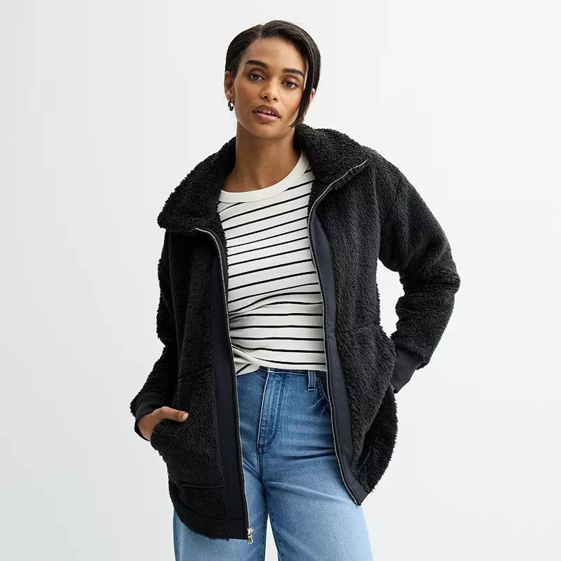 Women's Sonoma Goods For Life® Sherpa Cozy Full Zip Jacket