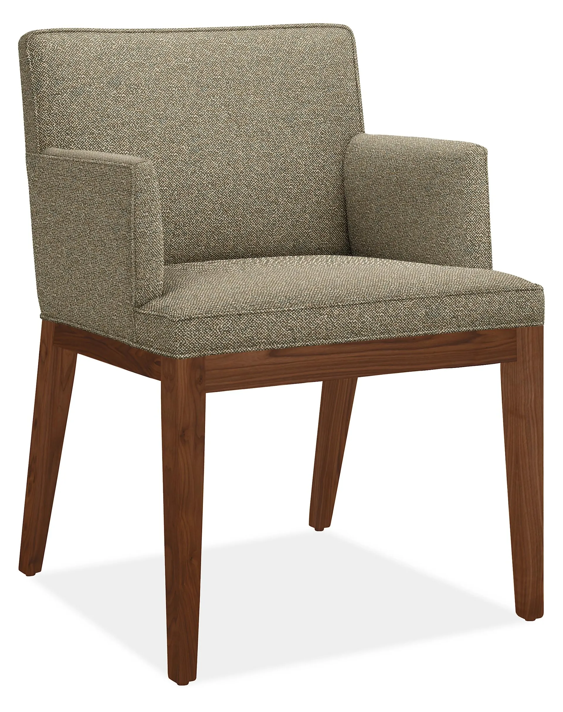 Ansel Arm Chair in Tatum Gunmetal with Walnut Legs