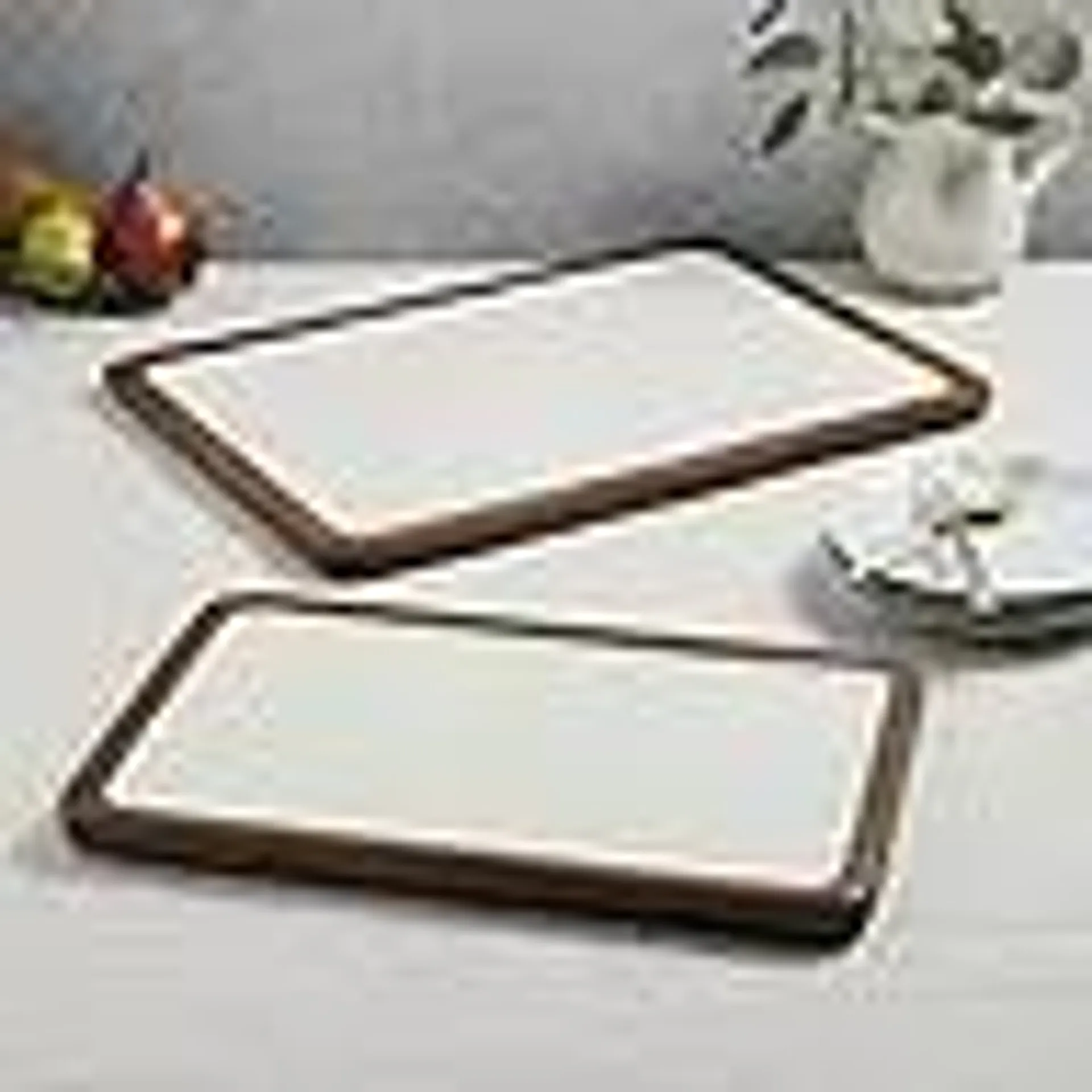 Member's Mark Set of 2 Mango Wood Rectangular Serving Trays, Choose Color