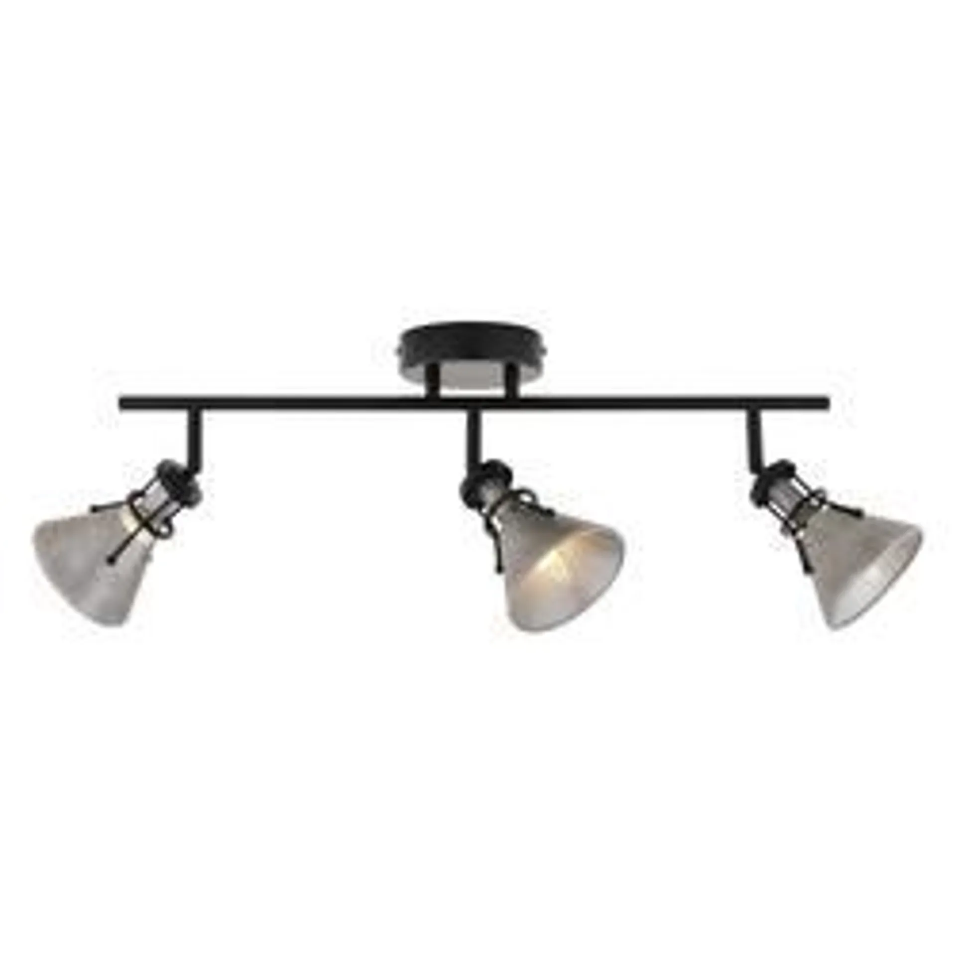 Patriot Lighting® Ashtyn Matte Black & Charcoal Patina 3-Light Track Lighting Set