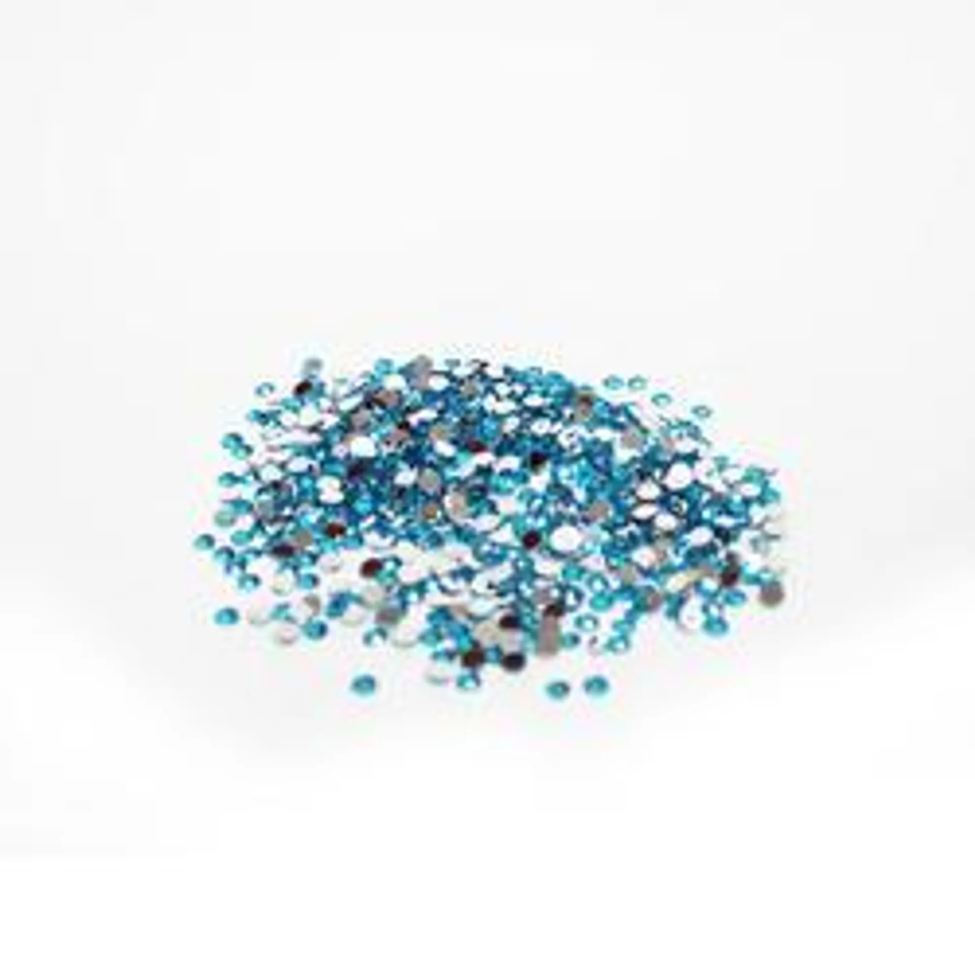 Turquoise Flat Back Faceted Round Rhinestones (Package of 720 pieces)