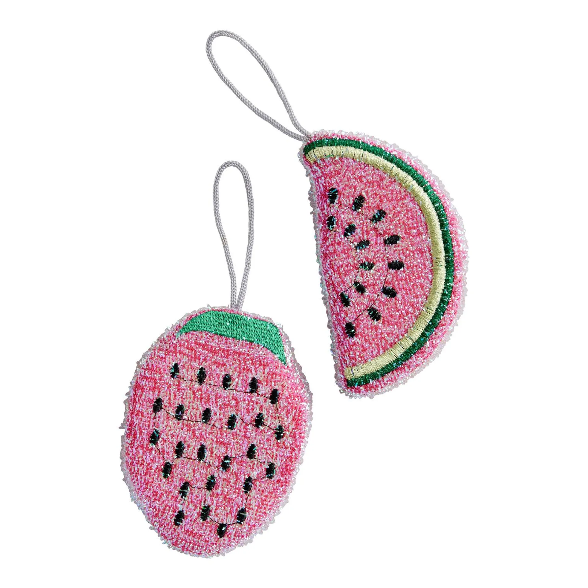 Kikkerland Nylon Strawberry and Watermelon Sponges 2 Pack