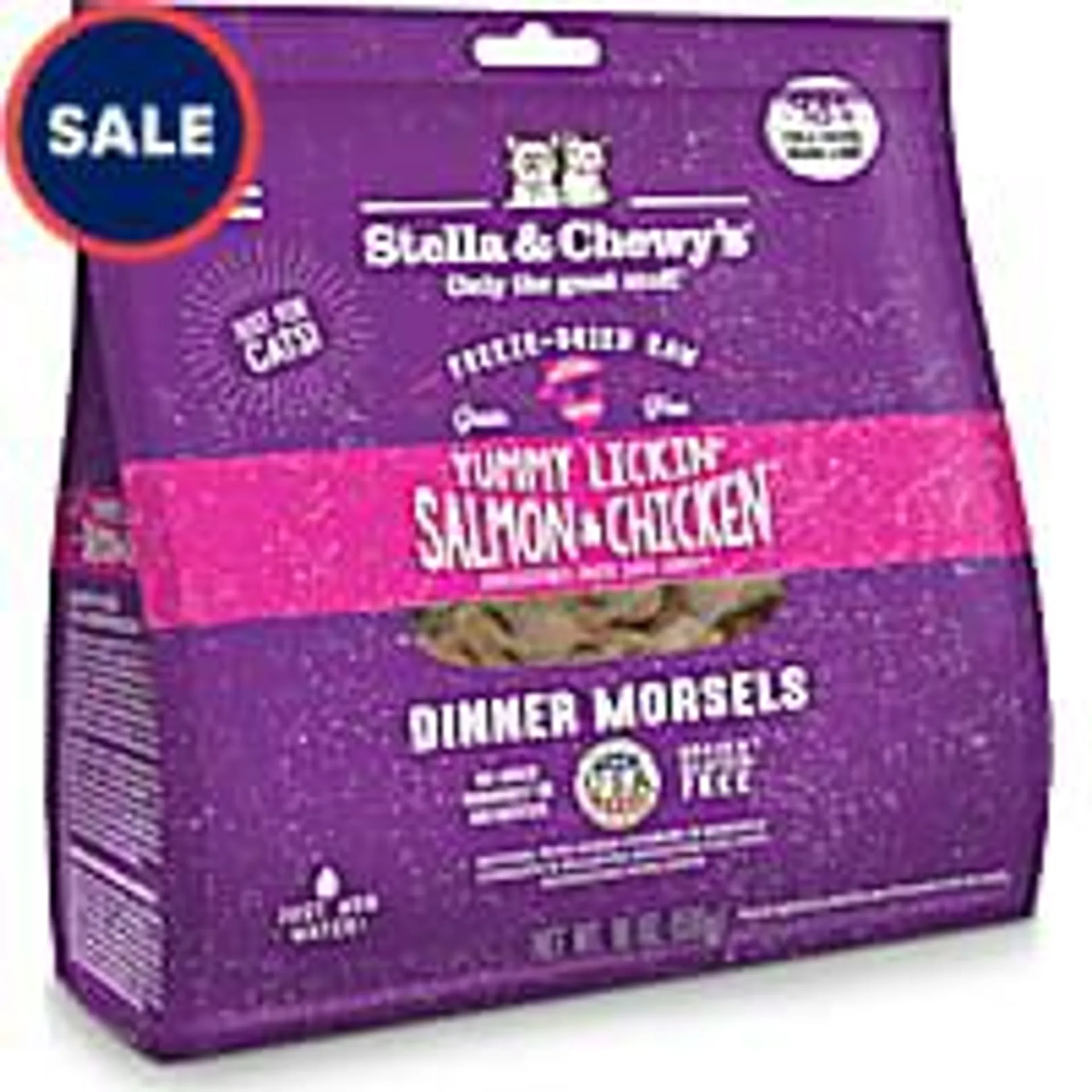 Freeze-Dried Raw Dinner Morsels Protein Rich Yummy Lickin' Salmon & Chicken Recipe Dry Cat Food