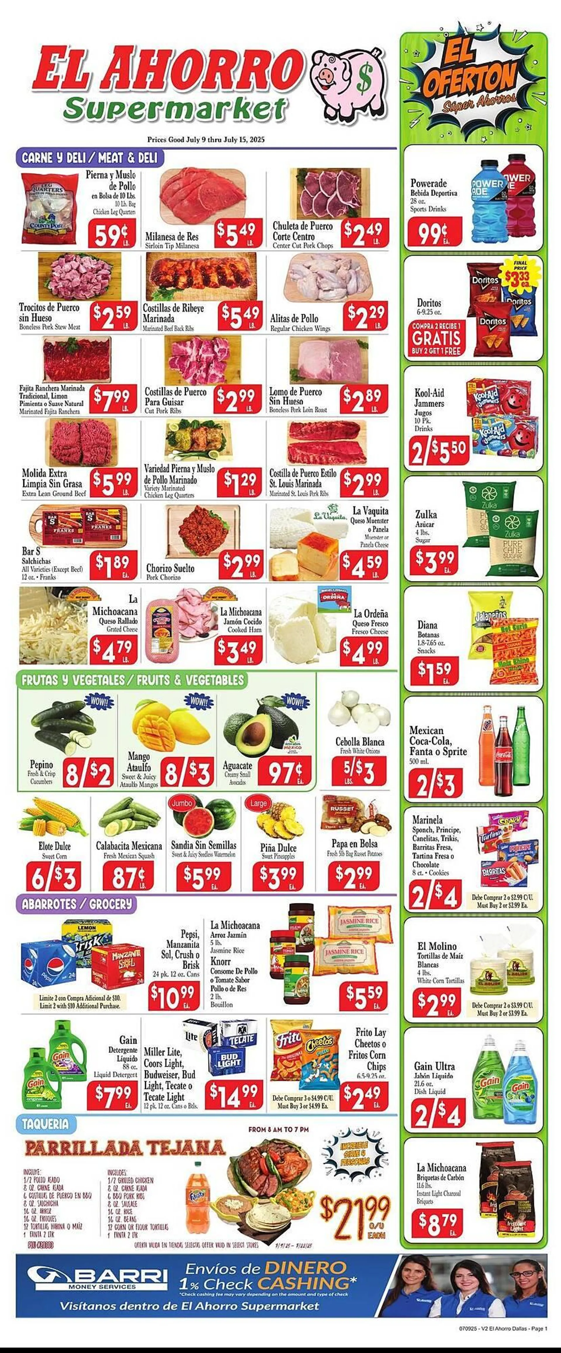 Weekly ad El Ahorro Weekly Ad from July 9 to July 15 2025 - Page 1