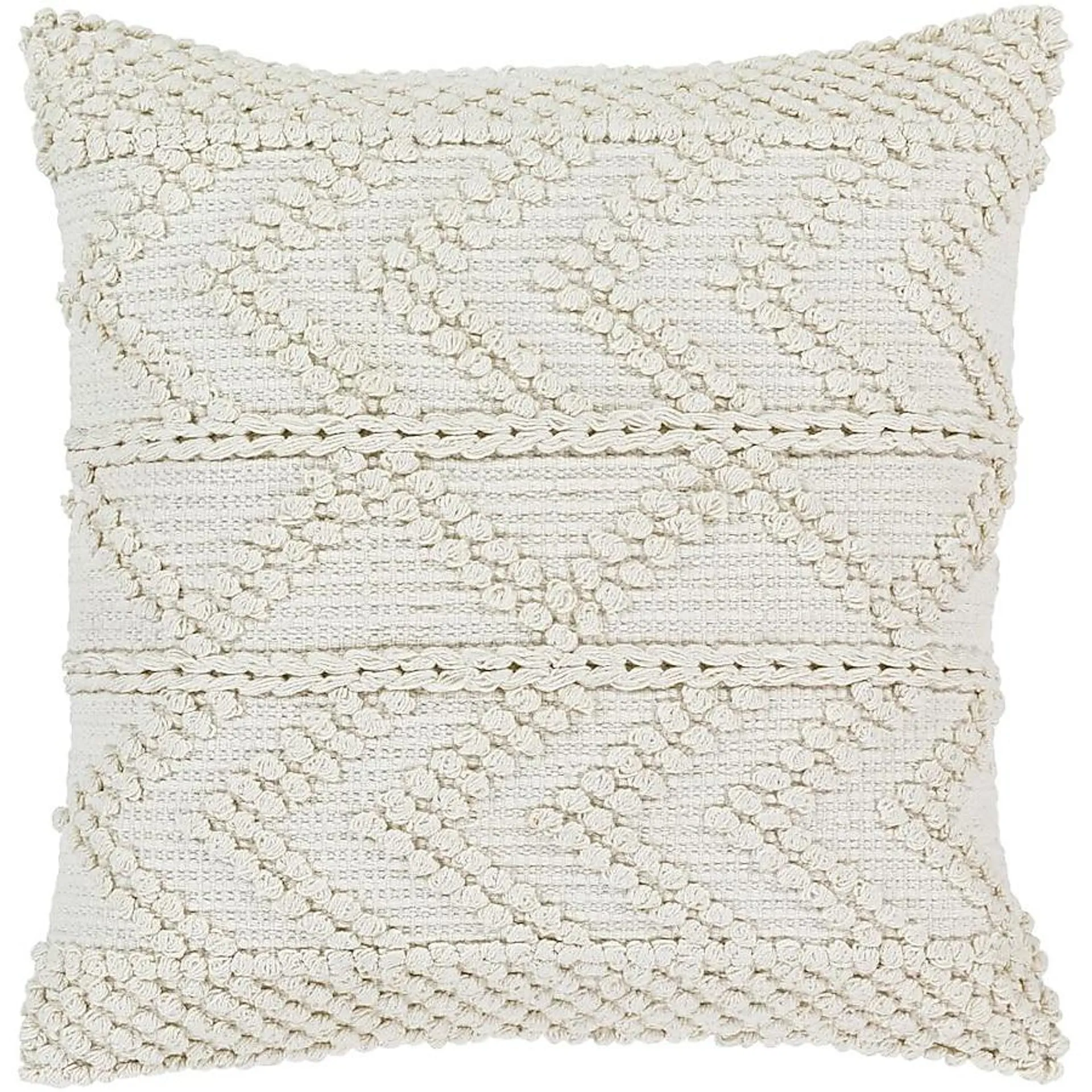 Livabliss Merdo 20-in x 20-in Cream Indoor Decorative Pillow