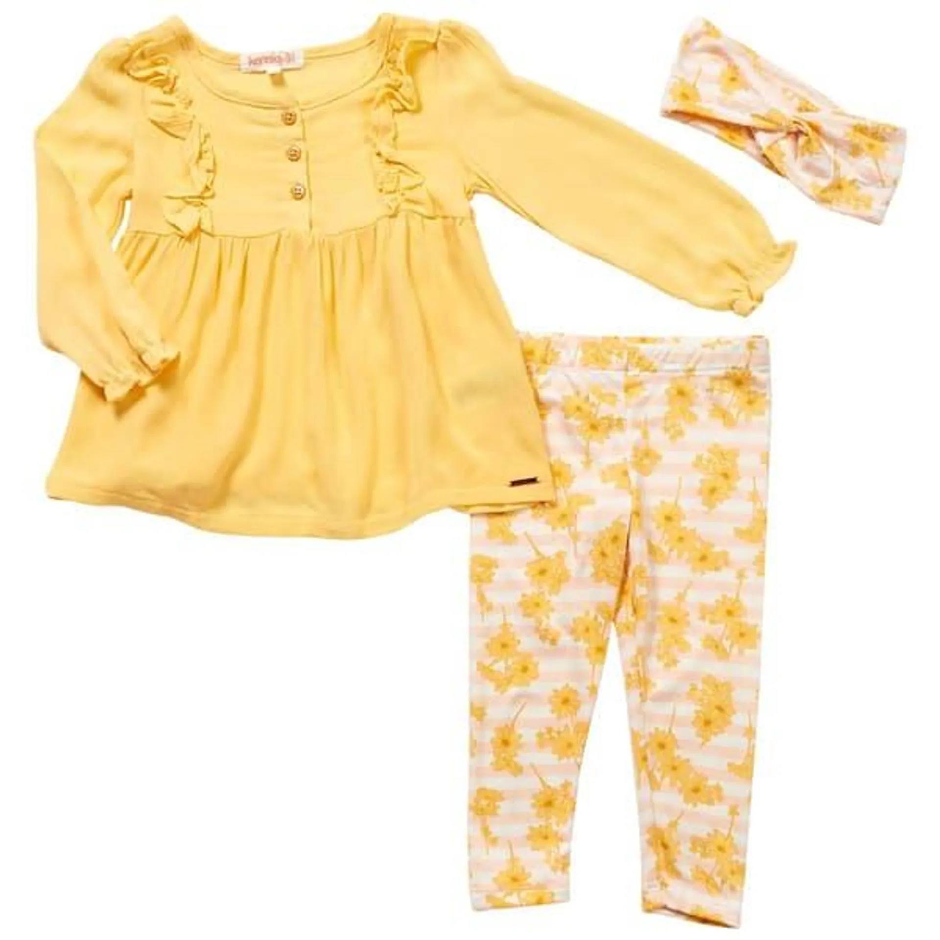 Toddler Girl Kensie Girl Cinched Ruffle Top & Floral Leggings Set