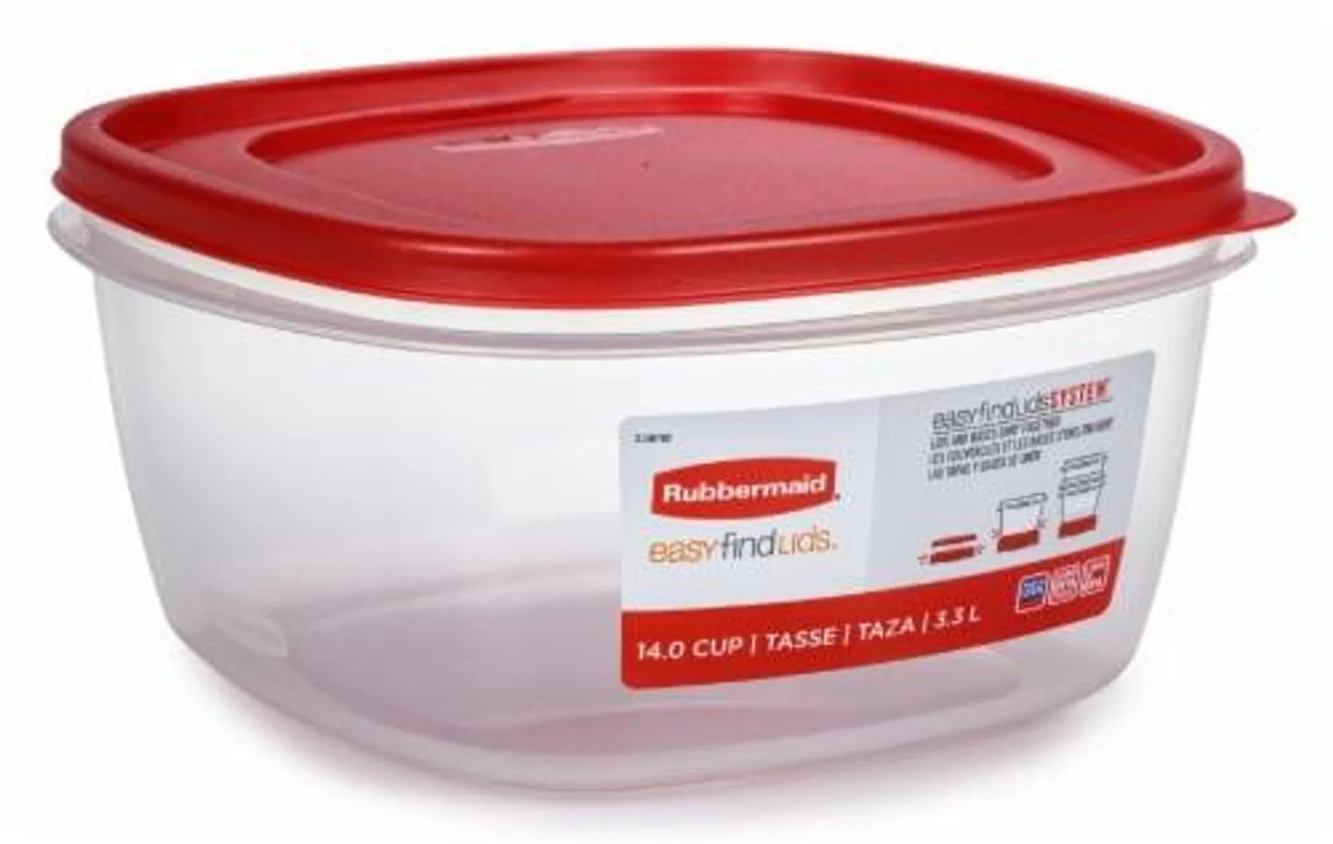 Rubbermaid® EasyFindLid™ Food Storage Container - Red/Clear