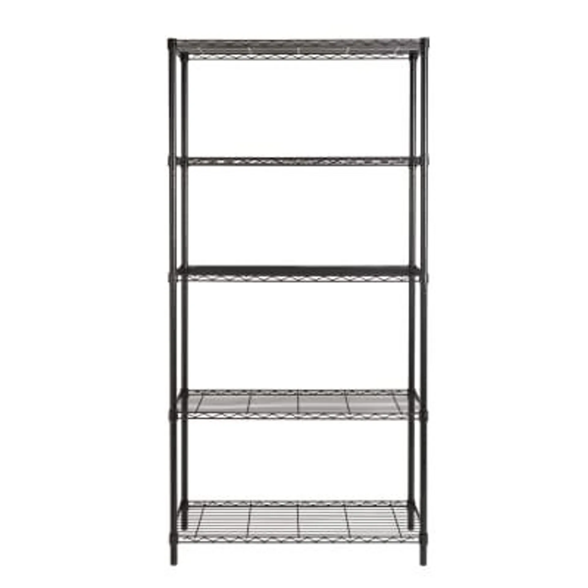 Honey-Can-Do 5-Tier Black Adjustable Storage Shelves