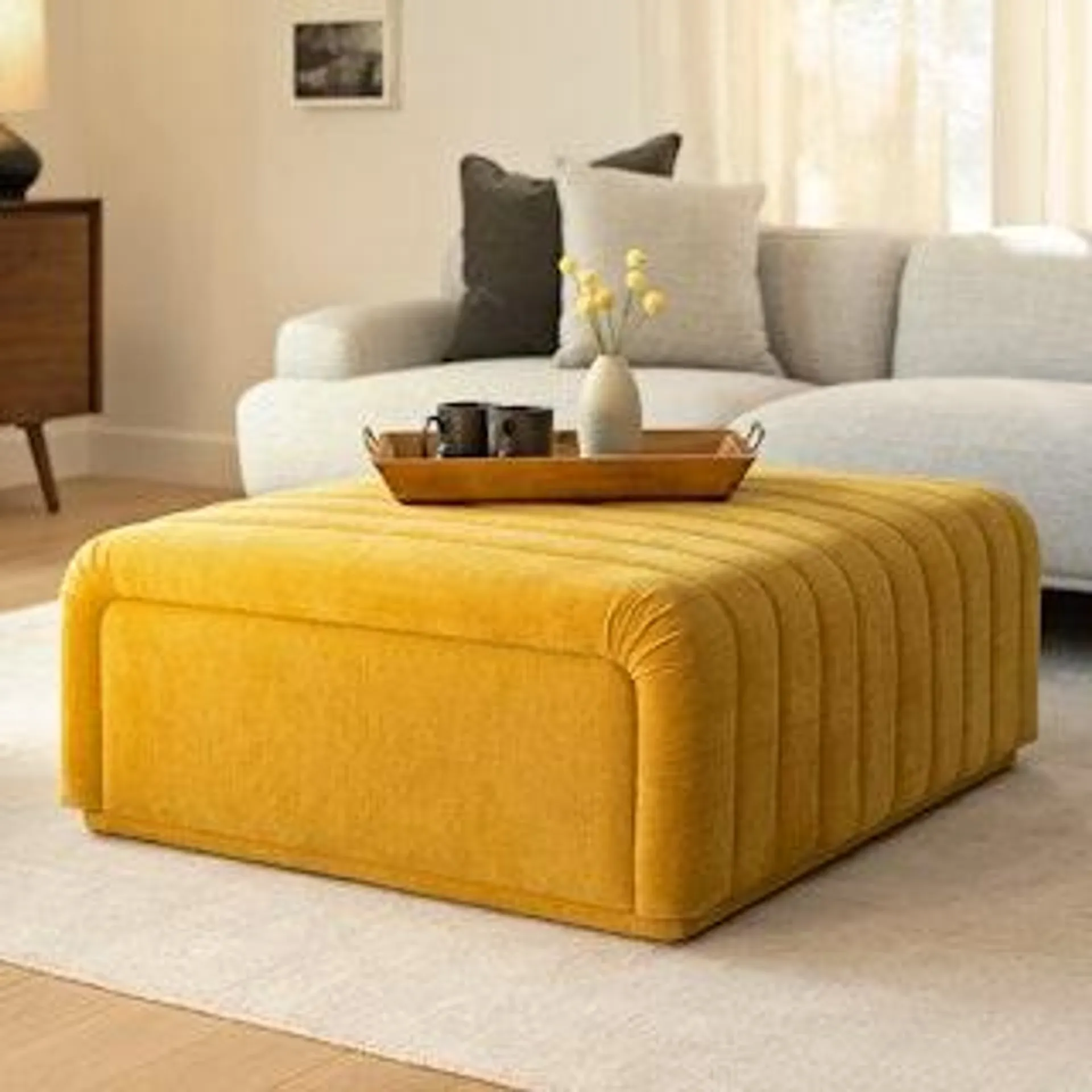 Sefto Marigold Yellow Ottoman