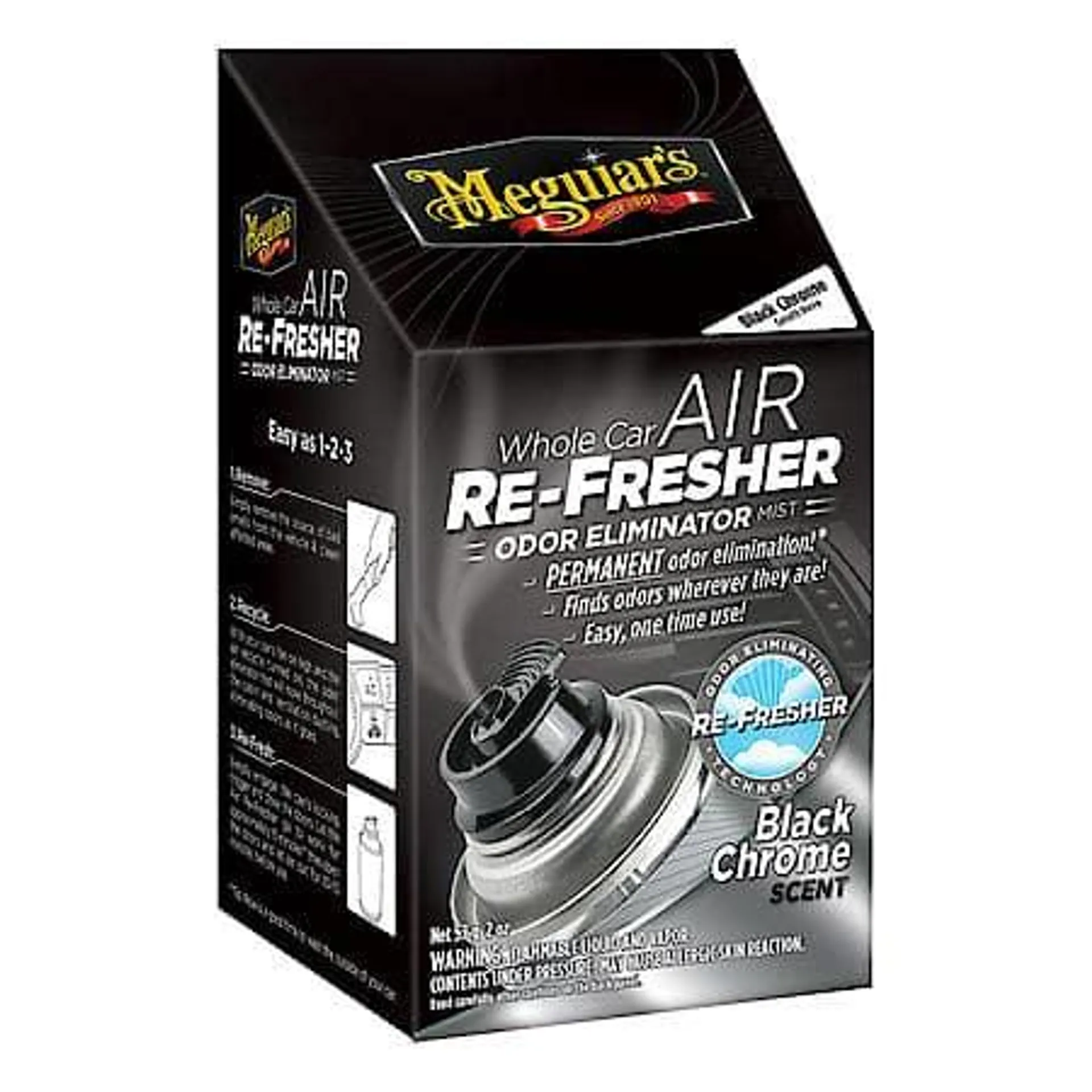 Meguiars Air Refresher Aerosol Can Air Freshener: Black Chrome Scent, 2 Oz