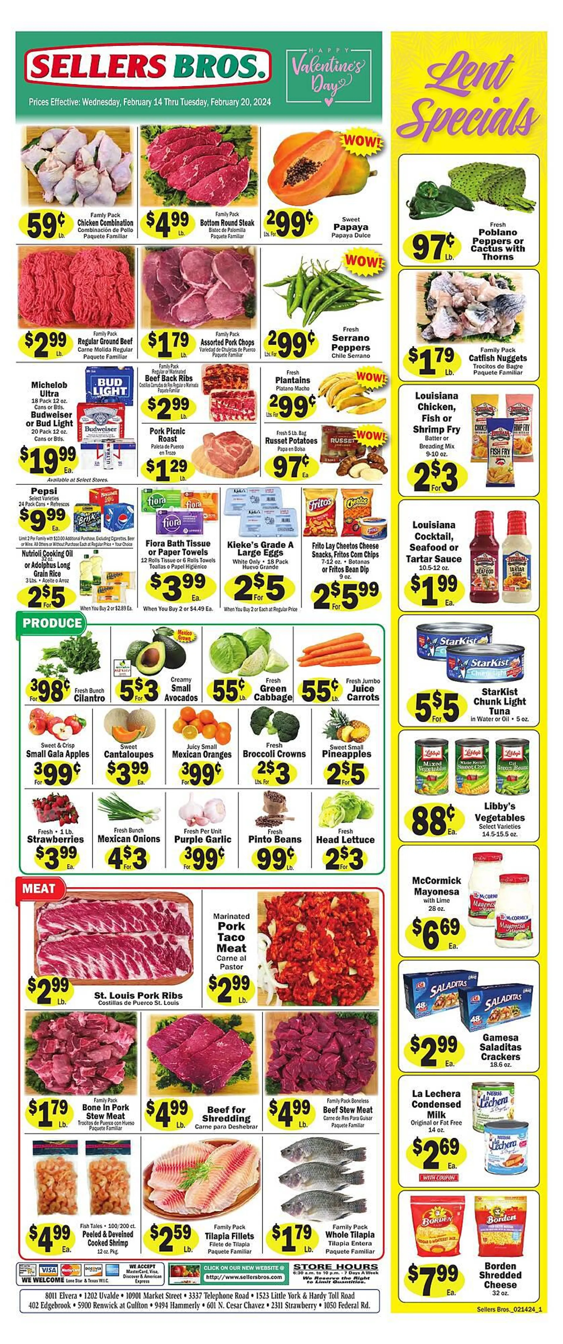 Weekly ad Sellers Bros Weekly Ad from February 14 to February 20 2024 - Page 1