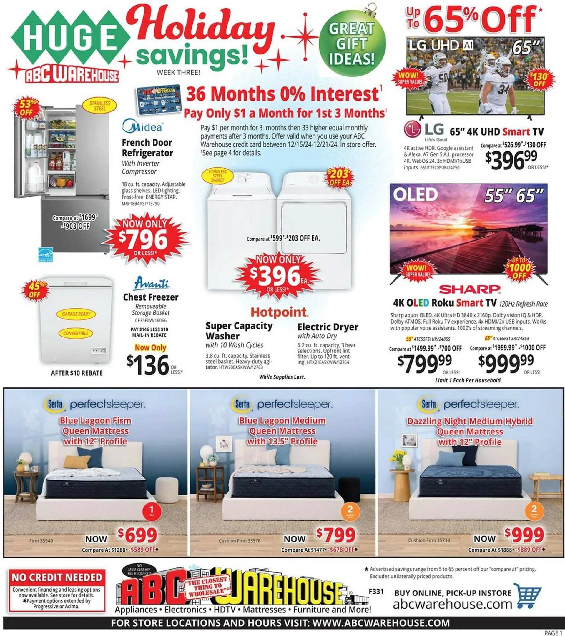 ABC Warehouse Weekly Ad - 1