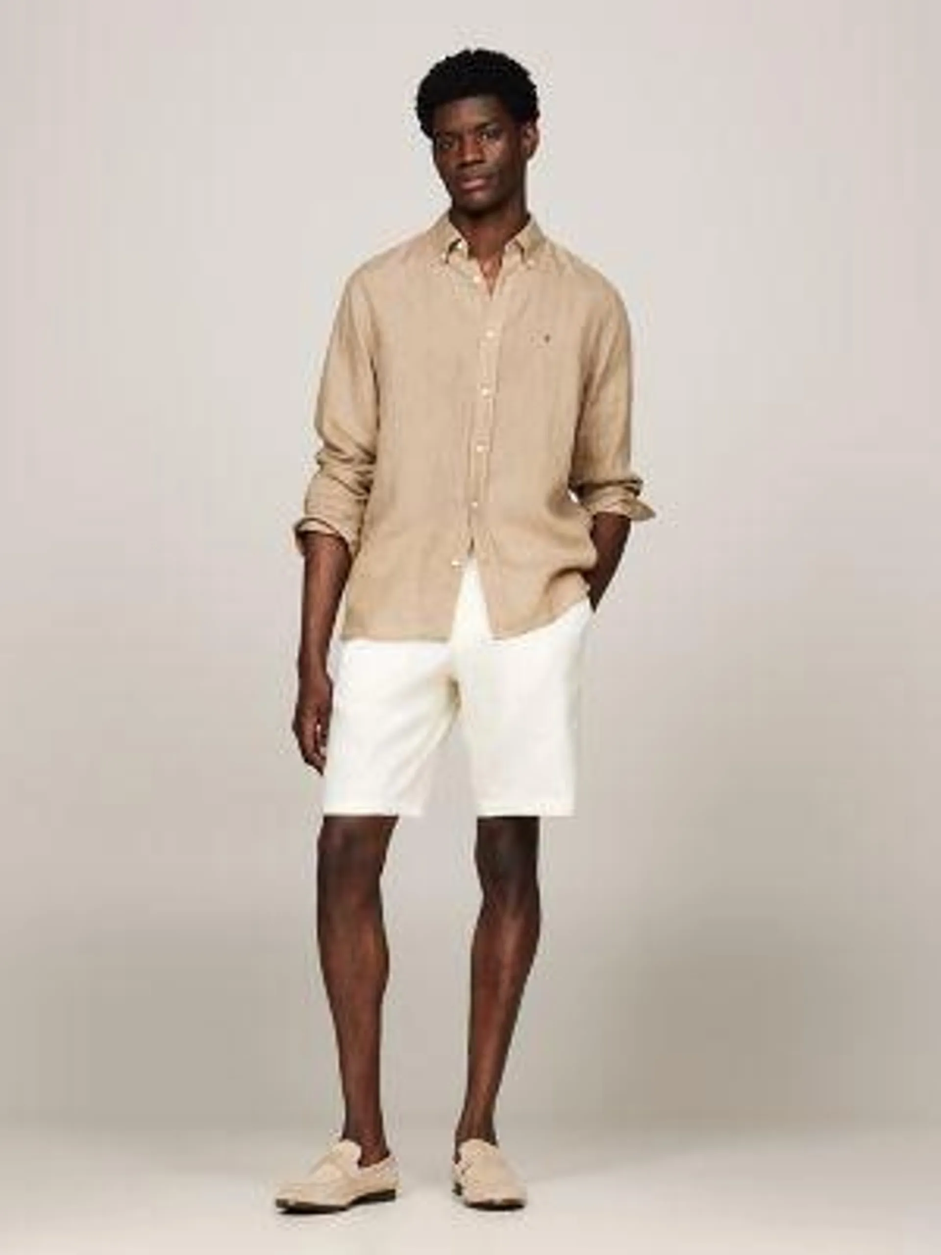 Linen Blend Pull-On Short