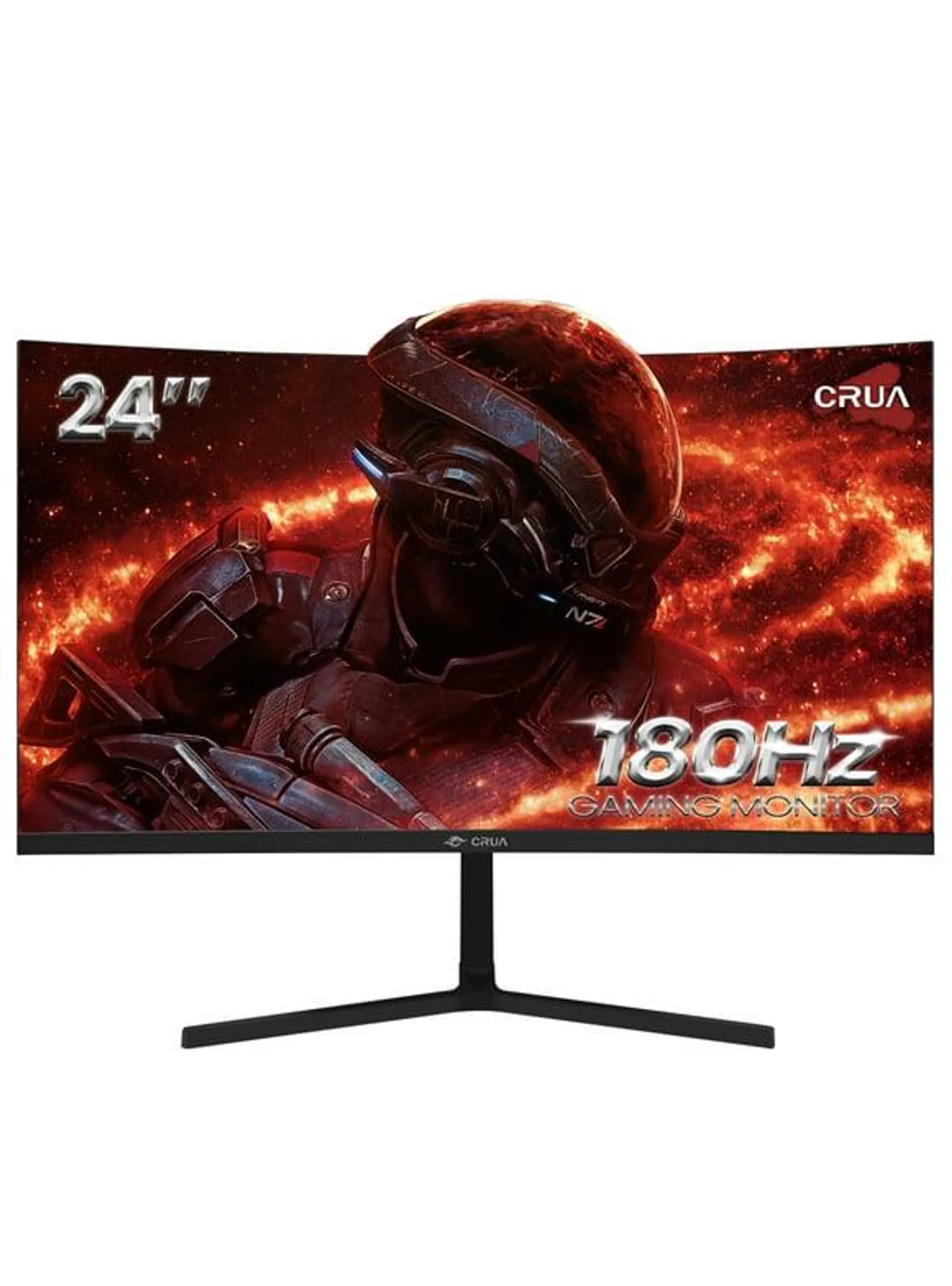 CRUA 24" 165Hz/180Hz Curved Gaming Monitor - FHD 1080P Frameless Computer Monitor, AMD FreeSync, Low Motion Blur,DP&HDMI Port, Black