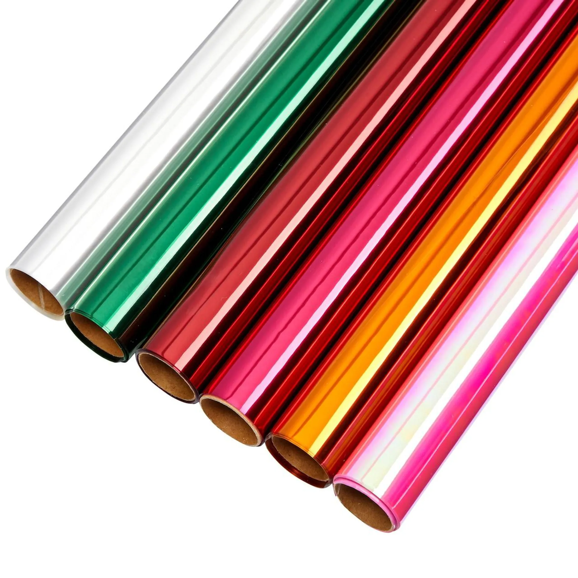 6 Rolls Transparent Colored Cellophane Wrap for Gift Wrapping, 6 Colors (17 Inches x 10 Feet)
