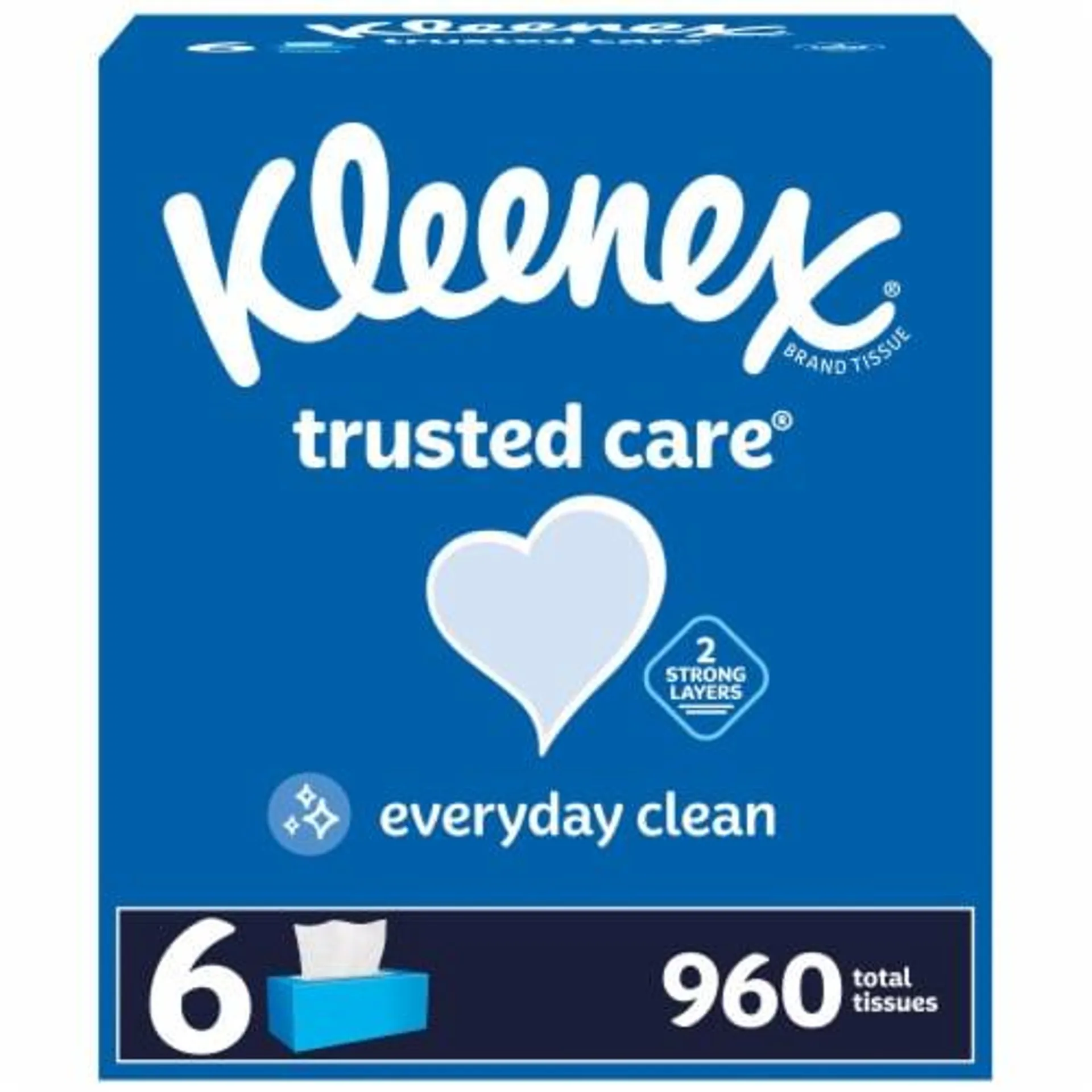 Kleenex Trusted Care Facial Tissues Flat Boxes 2 Ply