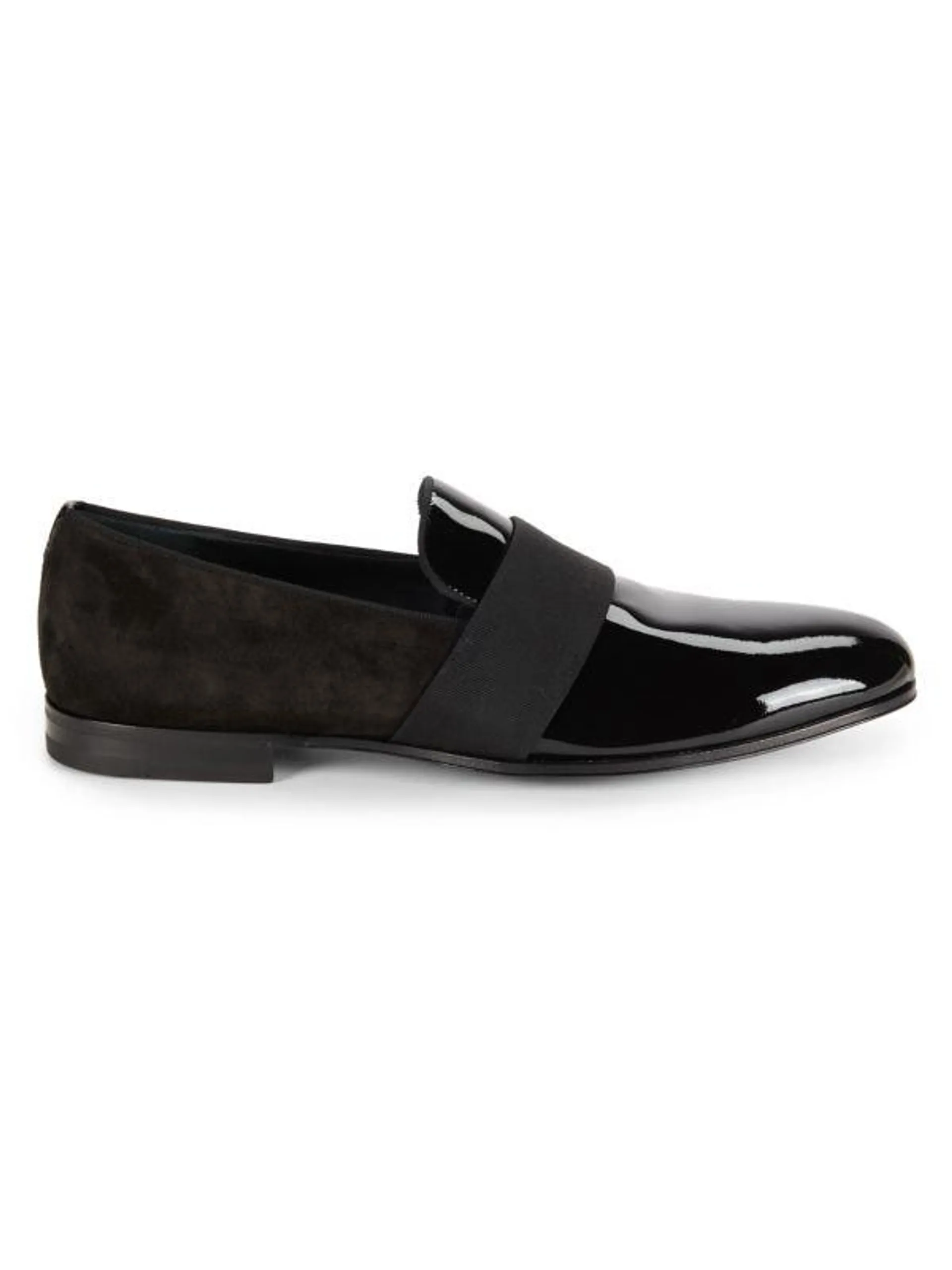 Suede & Patent Leather Loafers