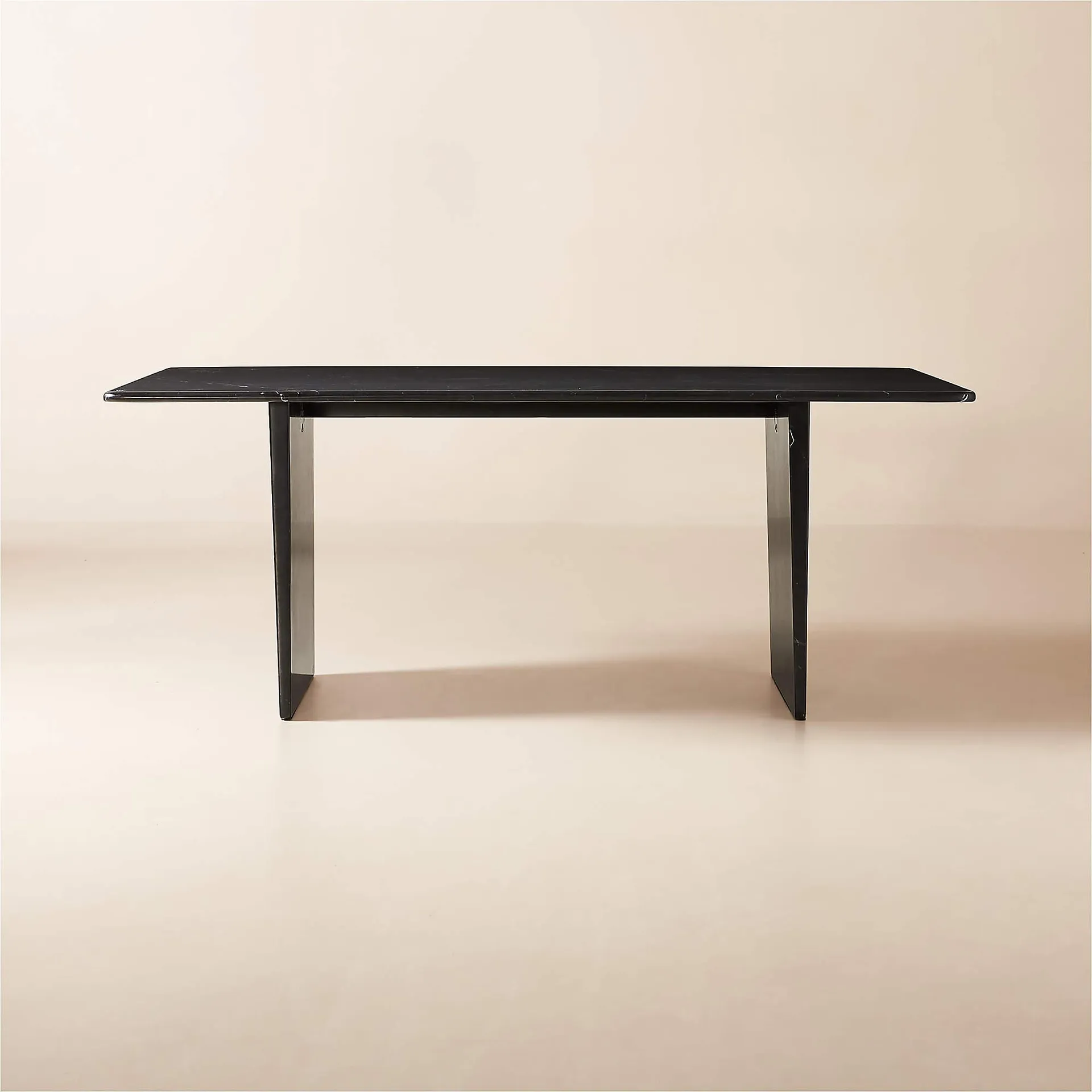 Kishi 75" Rectangular Black Marble Dining Table