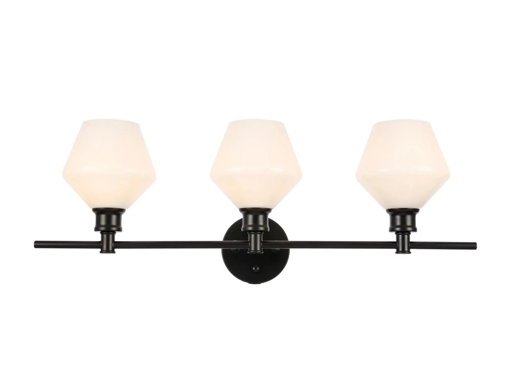 Gene 3 Light Black And Frosted White Glass Wall Sconce