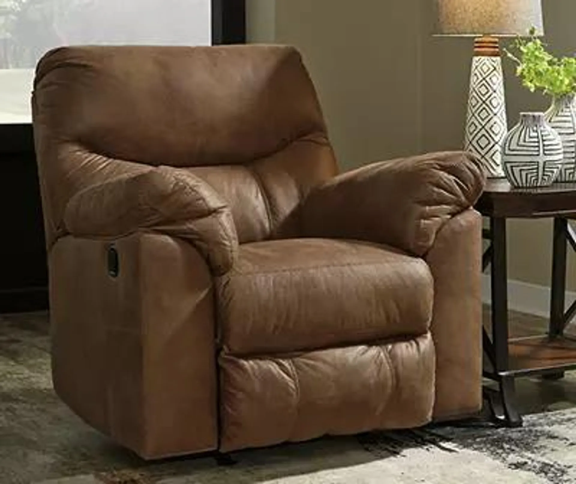 Boxberg Bark Faux Leather Rocker Recliner