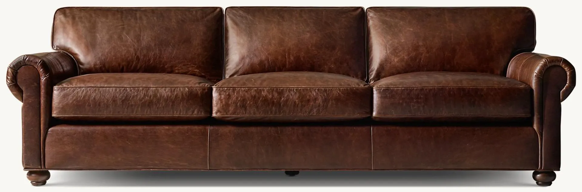 Original Lancaster Leather 3-Cushion Sofa