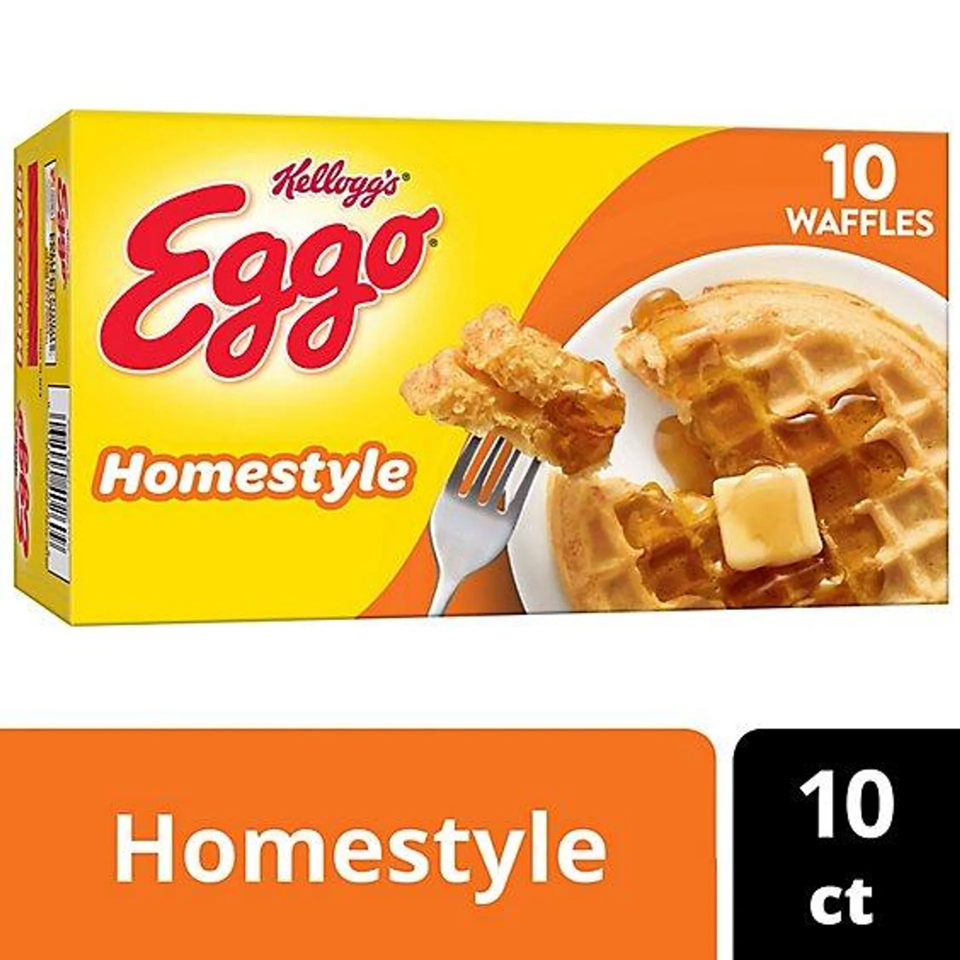 Eggo Homestyle Frozen Waffles Original Frozen Breakfast 10 Count - 12.3 Oz