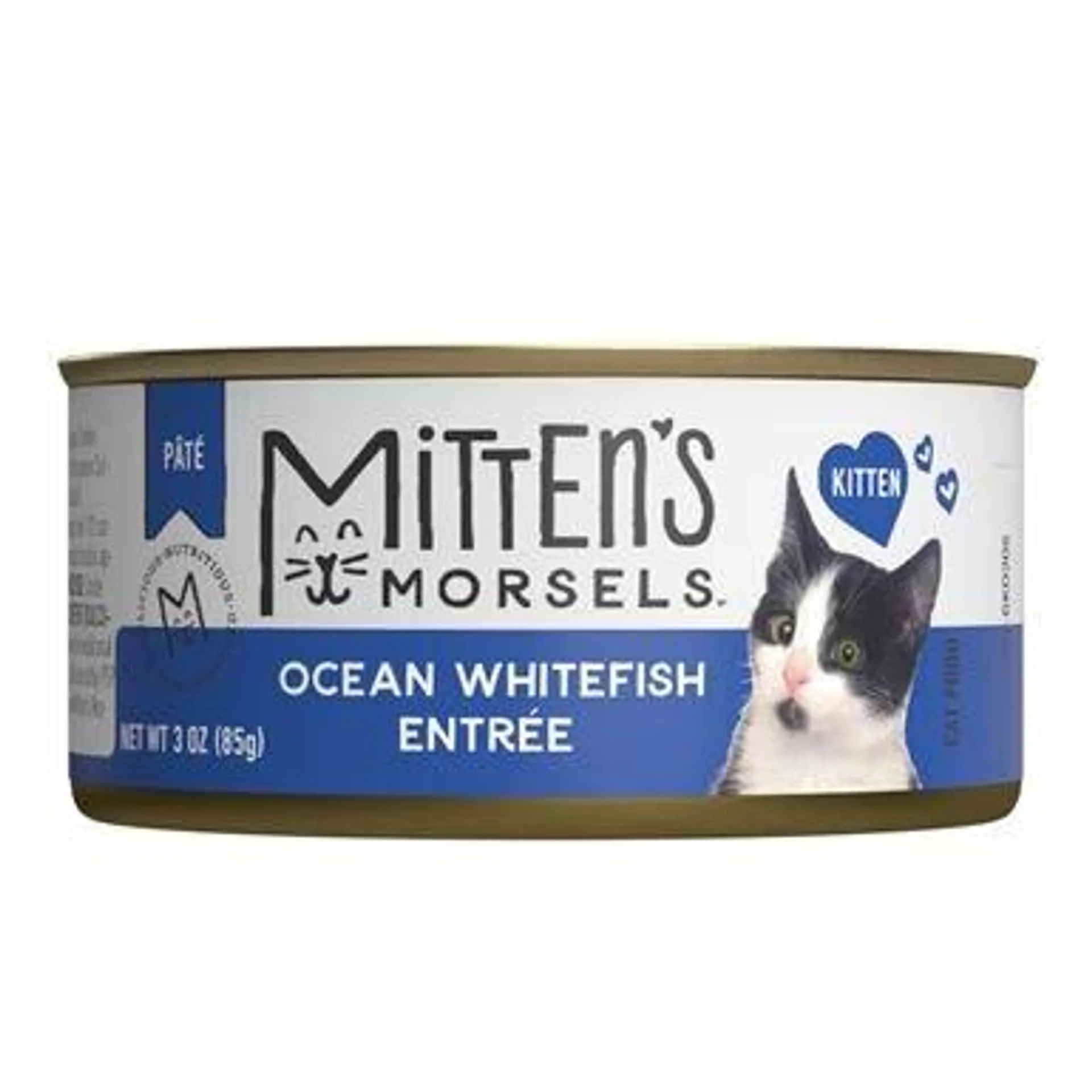 Mitten's Morsels Pâté Kitten Ocean Whitefish Entrée Wet Cat Food, 3 Ounces