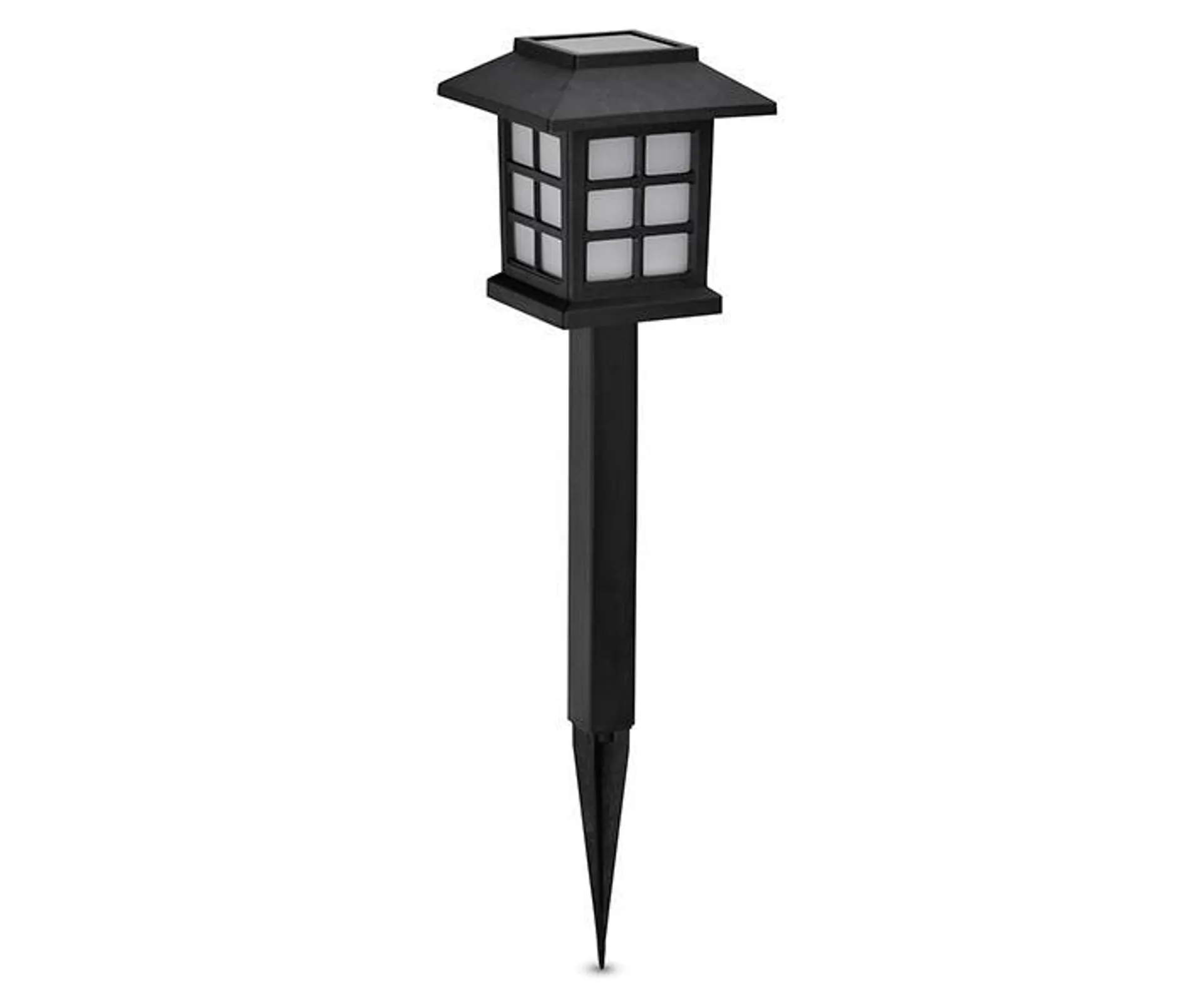 Black Lantern LED Solar 10-Piece Pathway Light Set