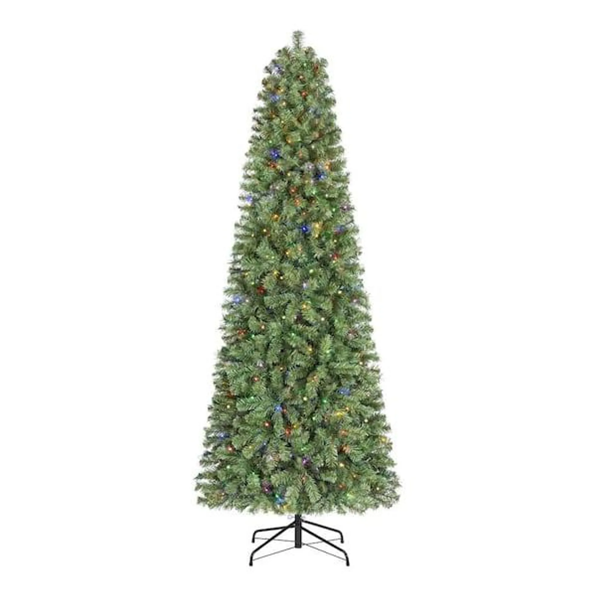 7.5 ft. Pre-Lit LED Festive Pine Slim Artificial Christmas Tree