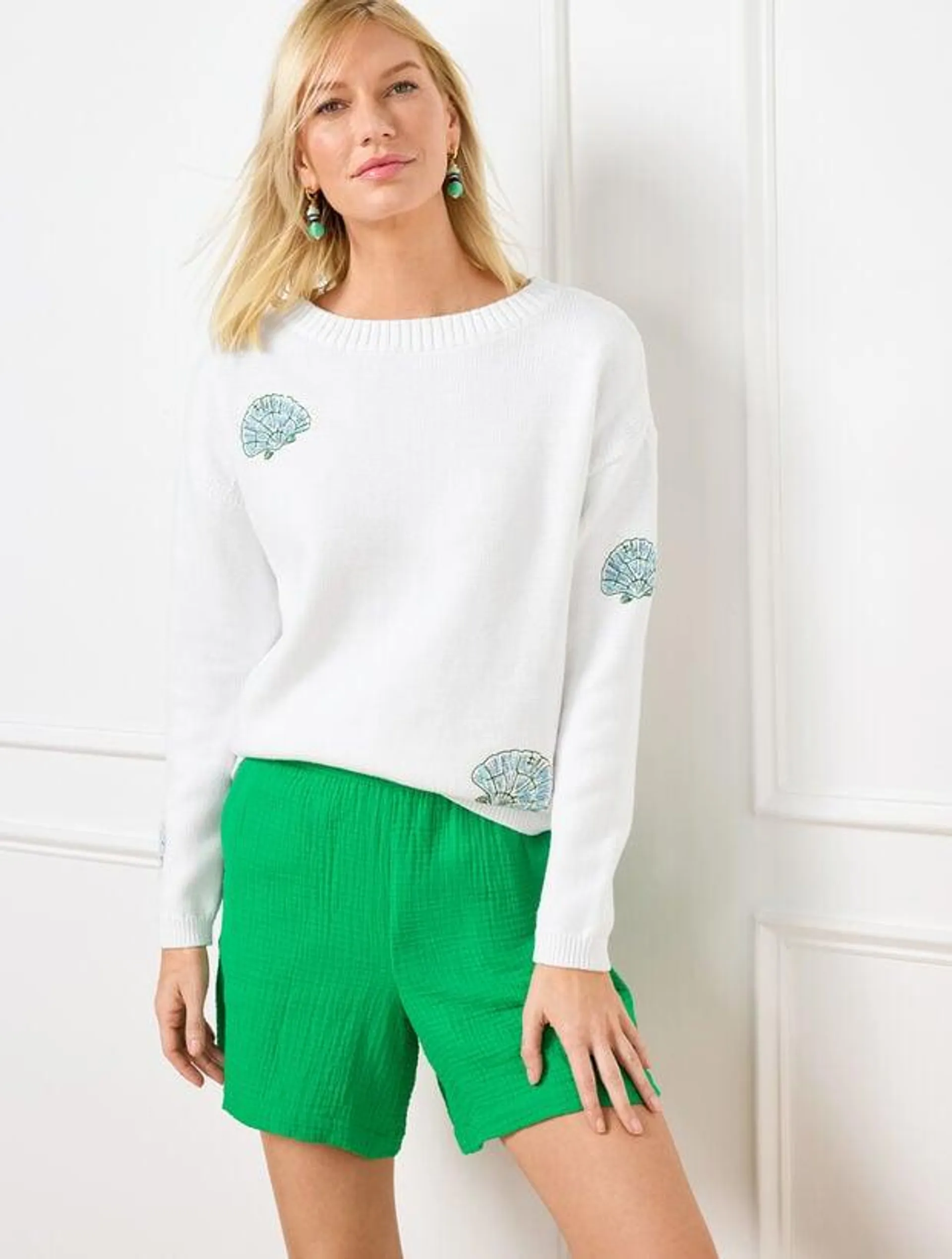 Embroidered Crewneck Pullover