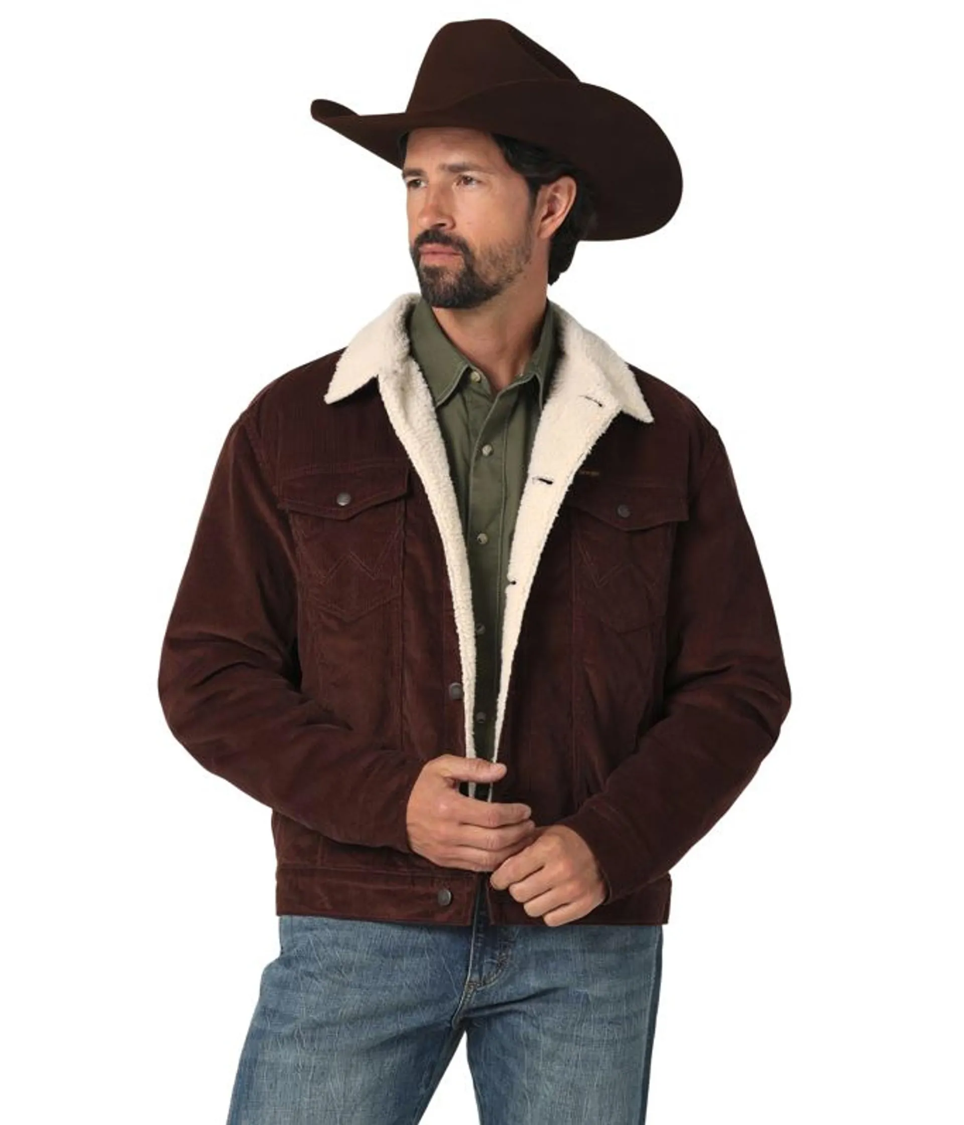 Wrangler Mens Sherpa Lined Corduroy Jacket