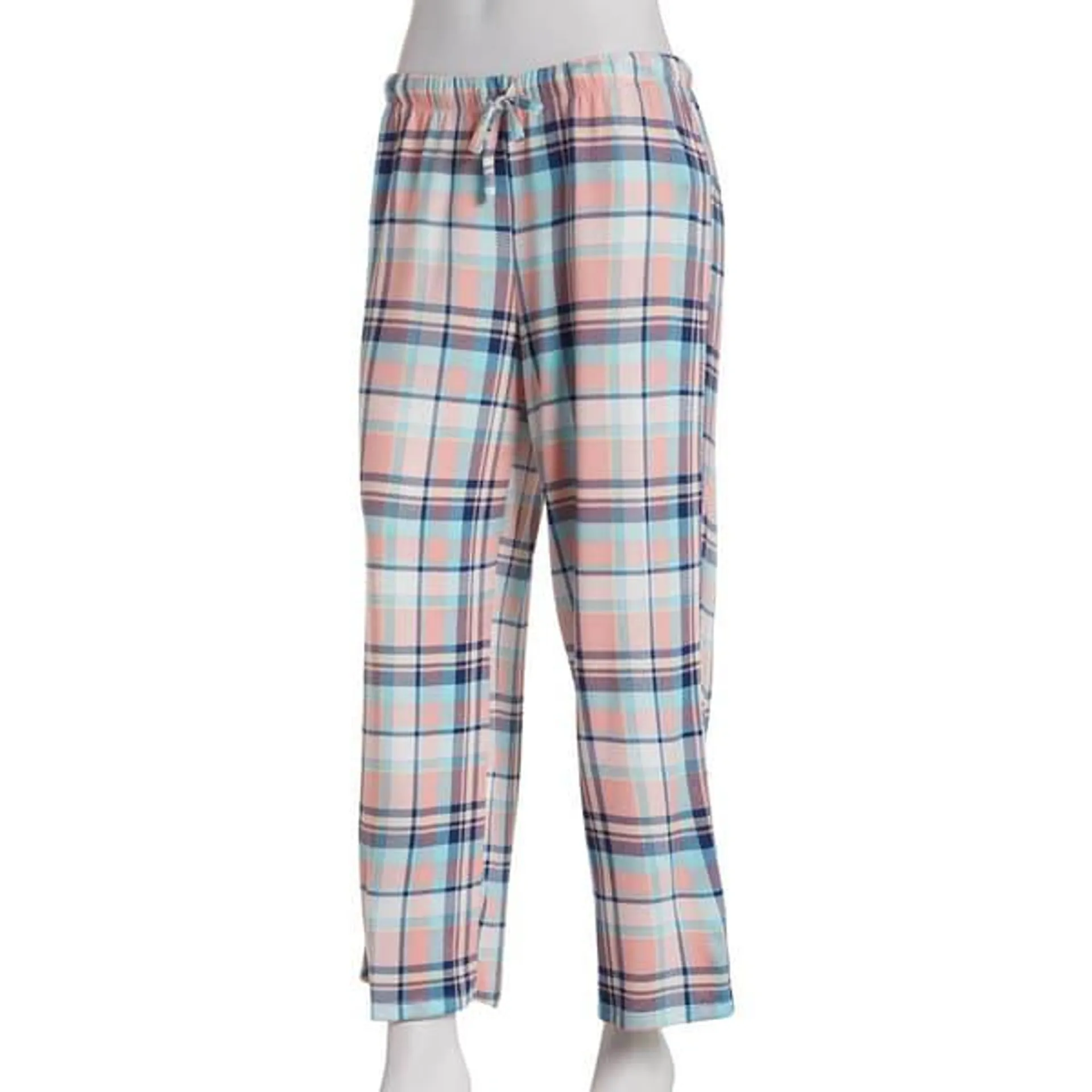 Womens Goodnight Kiss Plaid Butterknit 25in. Pajama Pants