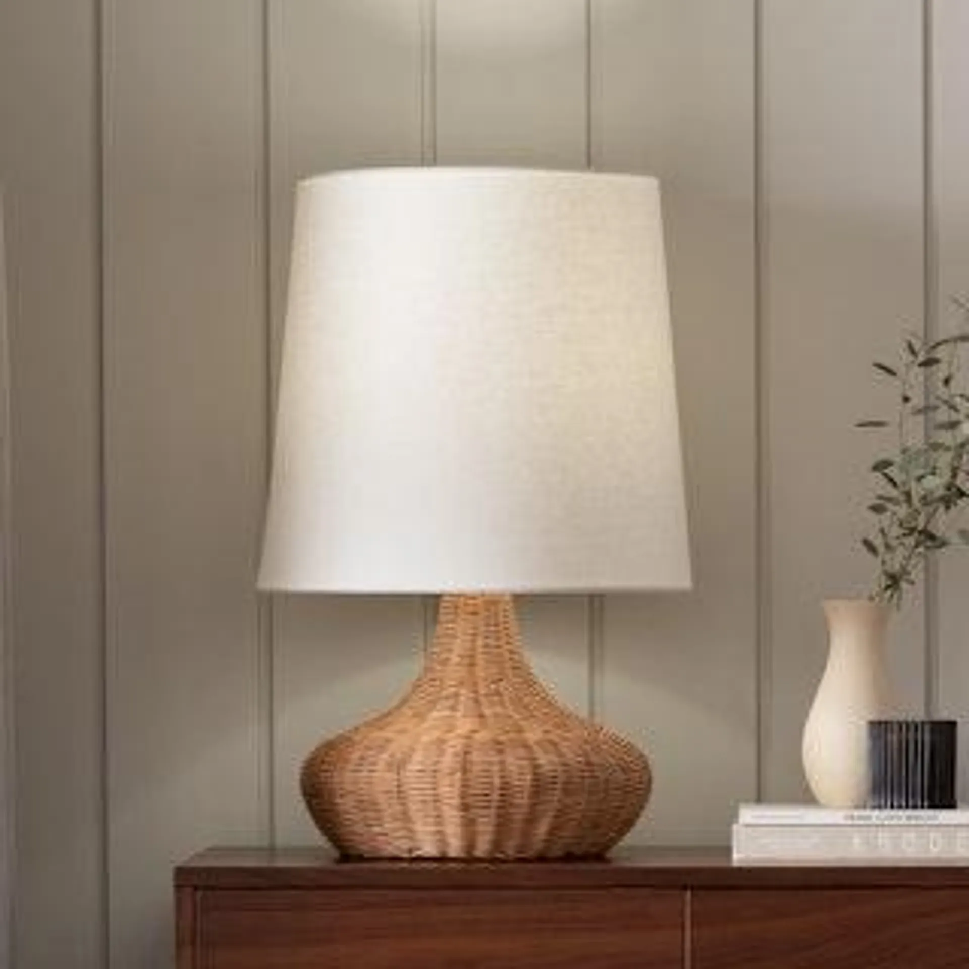 Salanga Wide Table Lamp - White