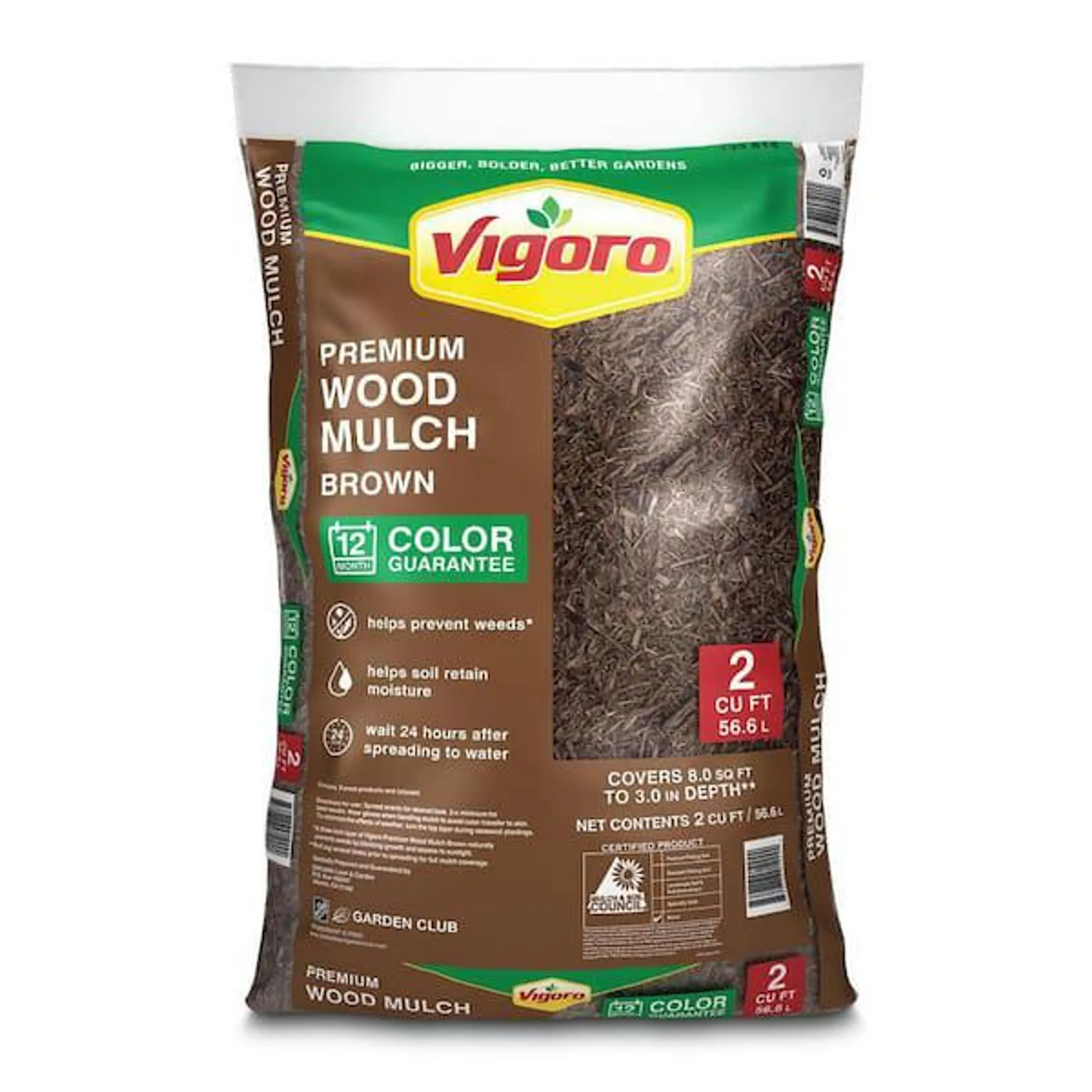 2 cu. ft. Bagged Premium Brown Wood Mulch