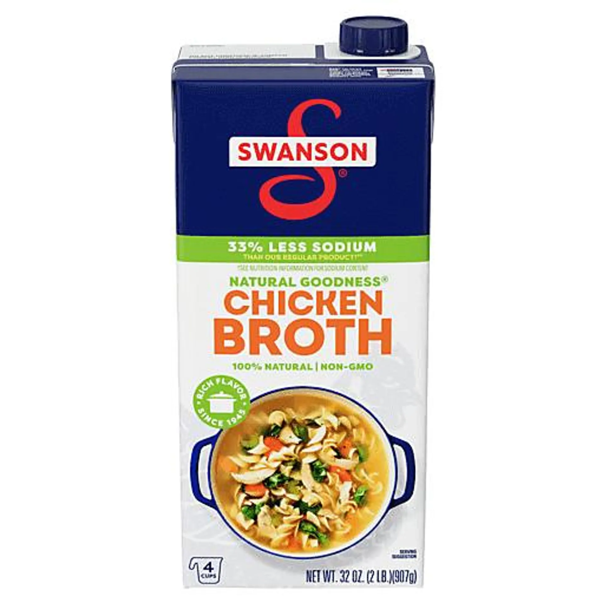 Swanson® Natural Goodness Lower Sodium Chicken Broth 32.000 oz