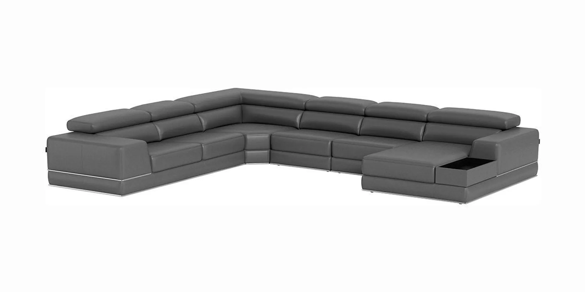 Lorenzo Extended Right Sectional Sofa Elephant Gray