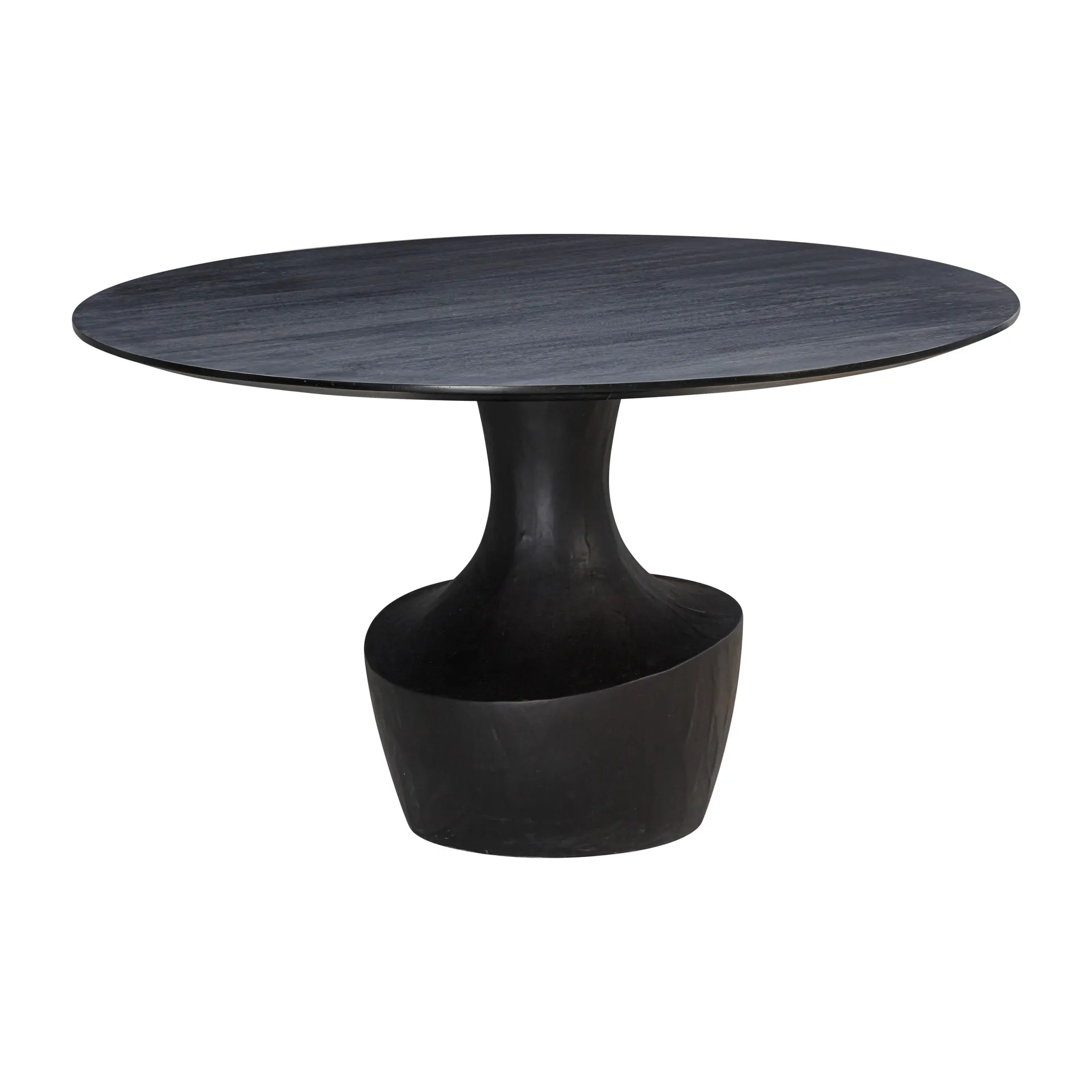 Gevra Black Acacia & Faux Plaster 54" Round Dining Table