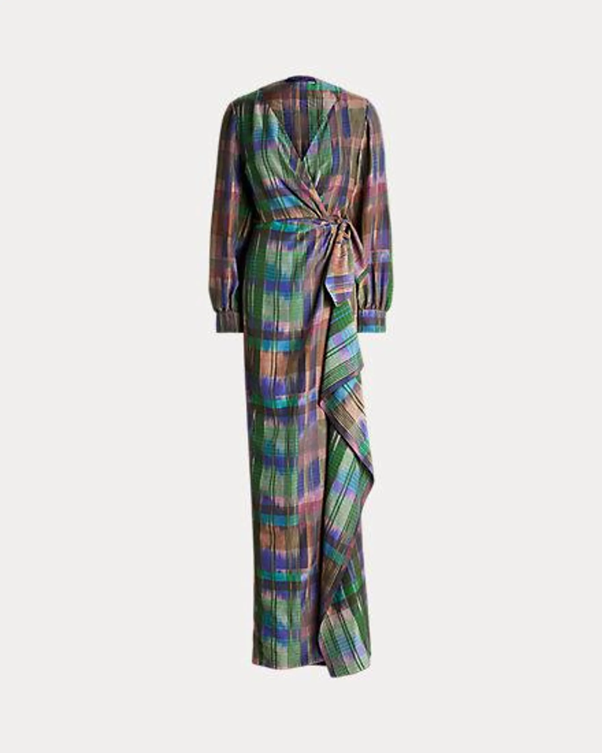 Saundra Print Silk Habotai Evening Dress