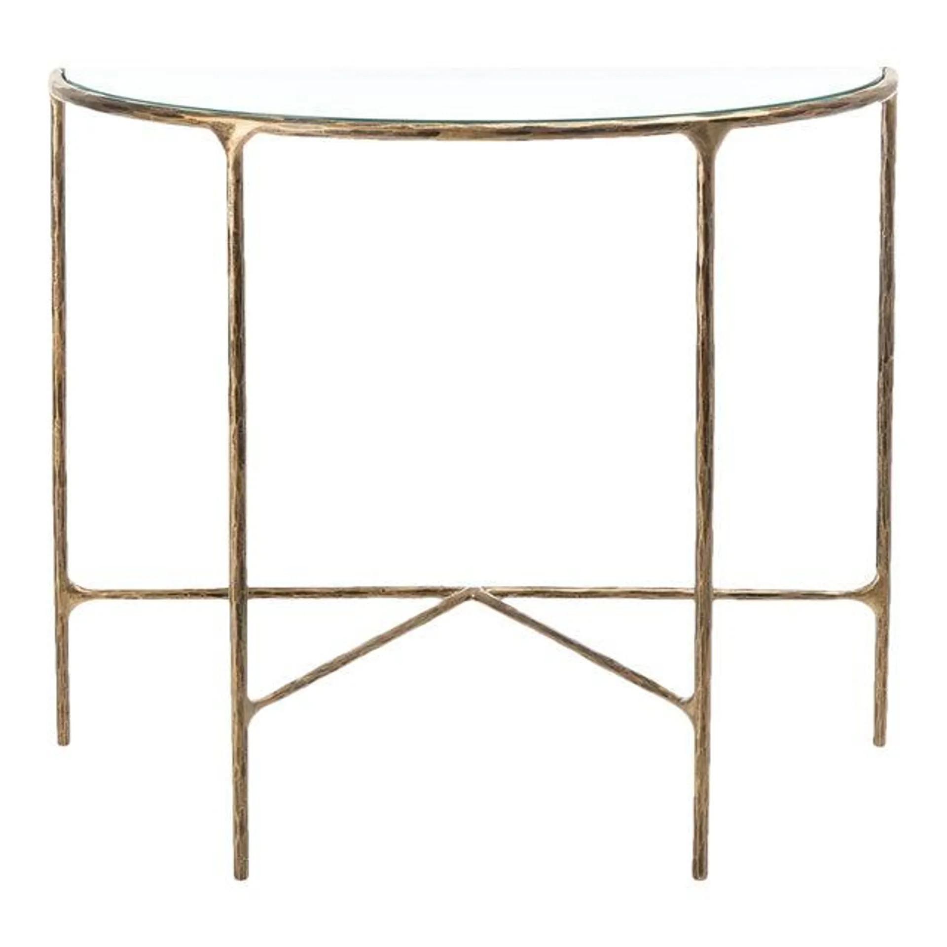 Jessa Forged Metal Console Table - Brass