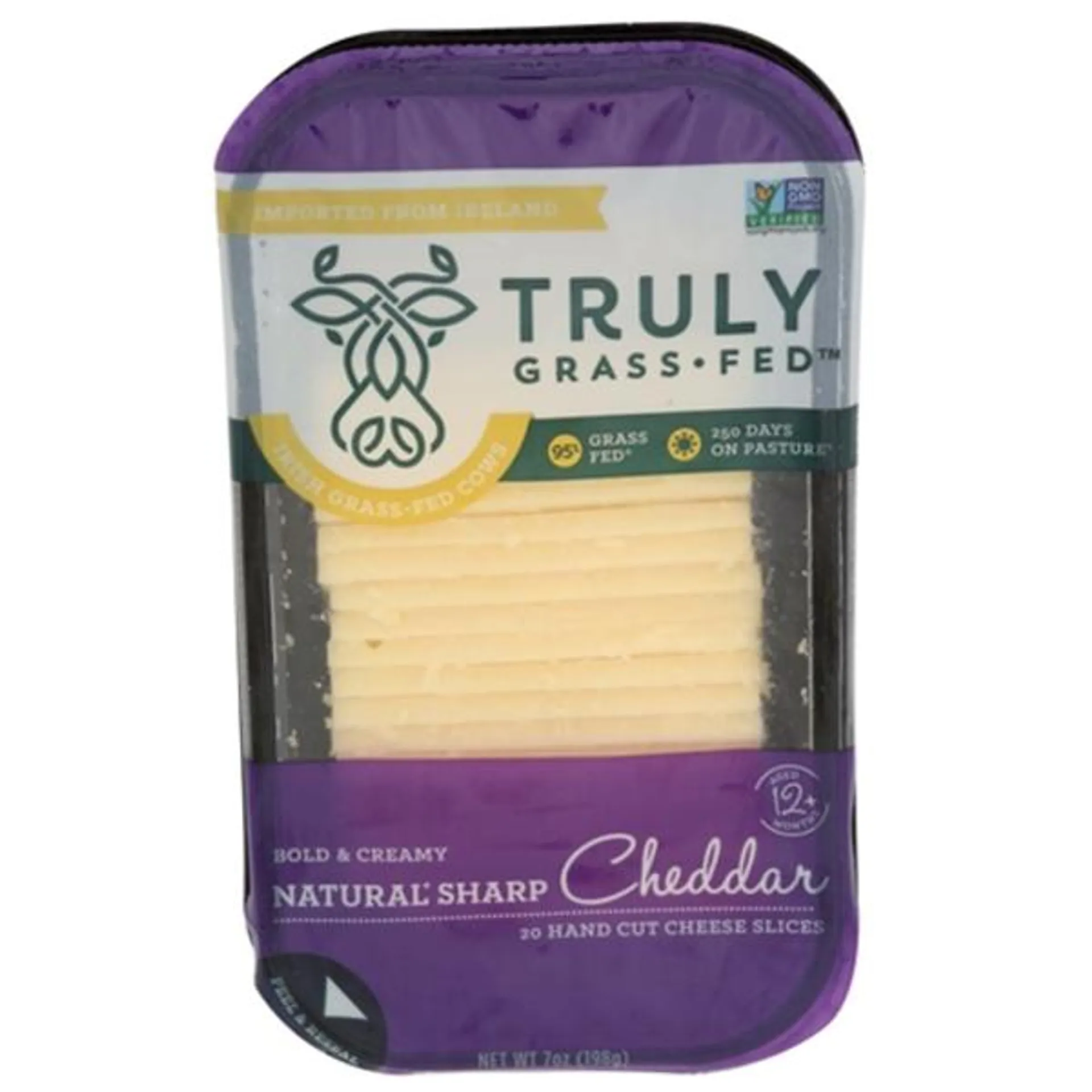 Truly Grass Fed Natural Sharp Cheddar Slices