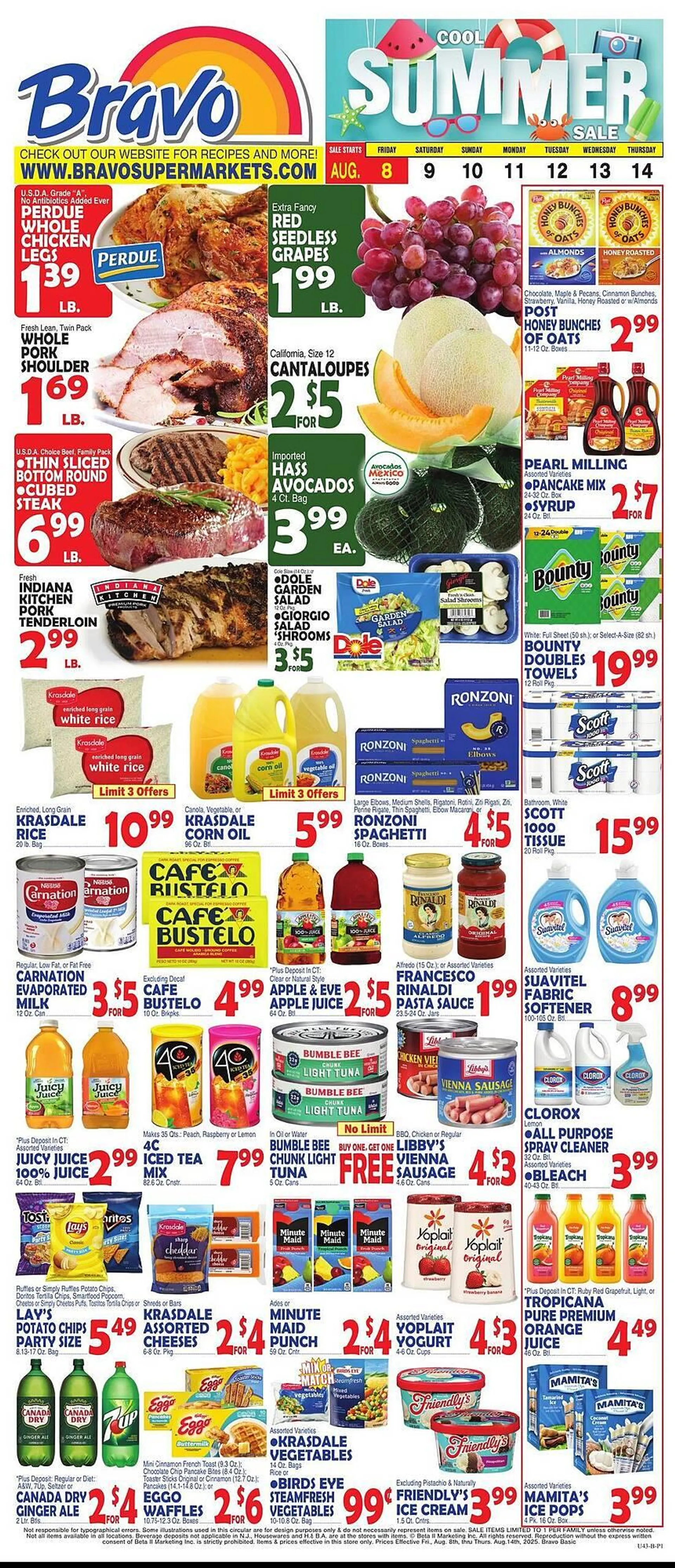 Weekly ad Bravo Supermarkets Weekly Ad from August 8 to August 14 2025 - Page 1