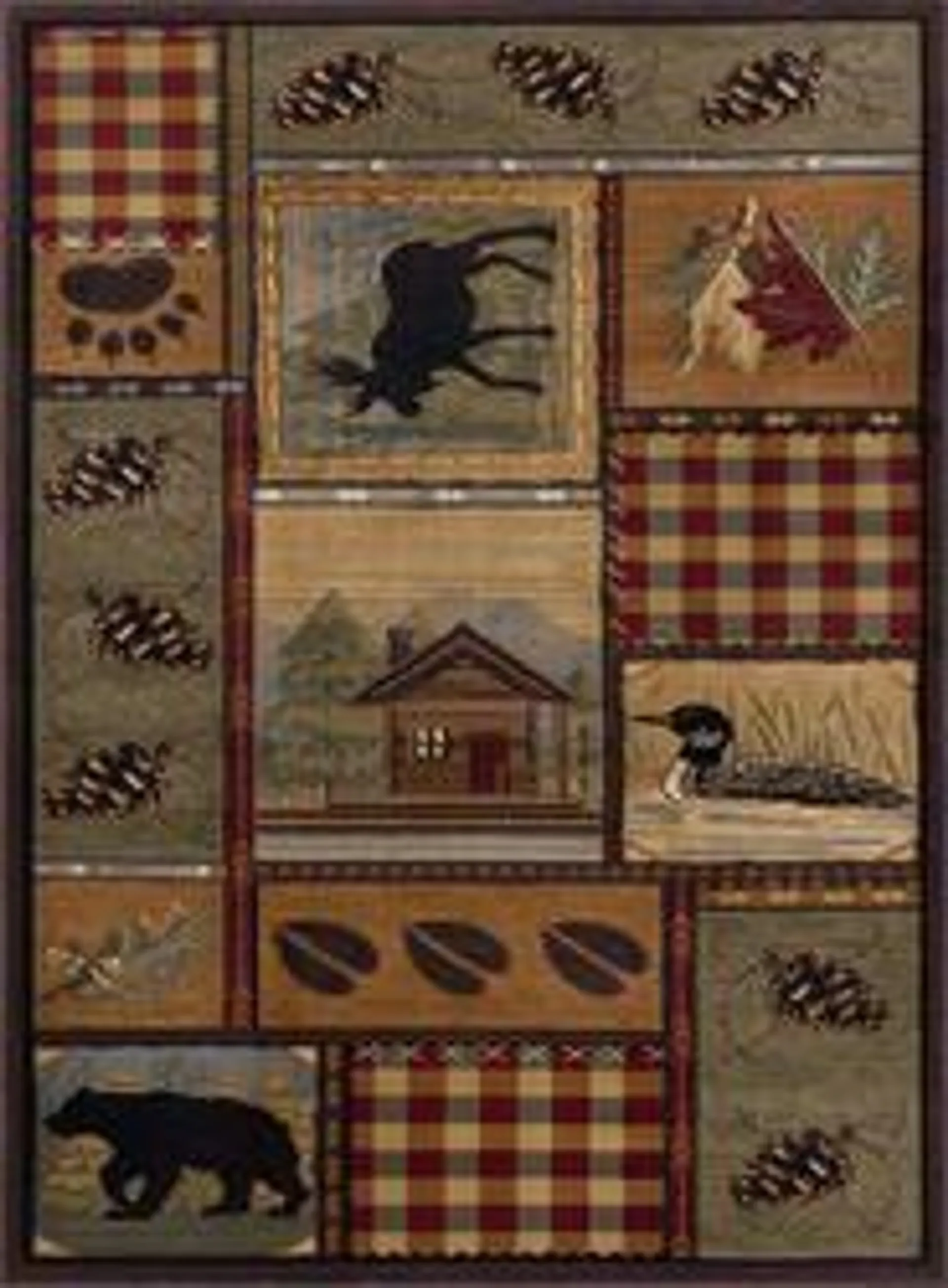 Designer's Image™ Lodge Cabin Brown 5'3" x 7'3" Area Rug