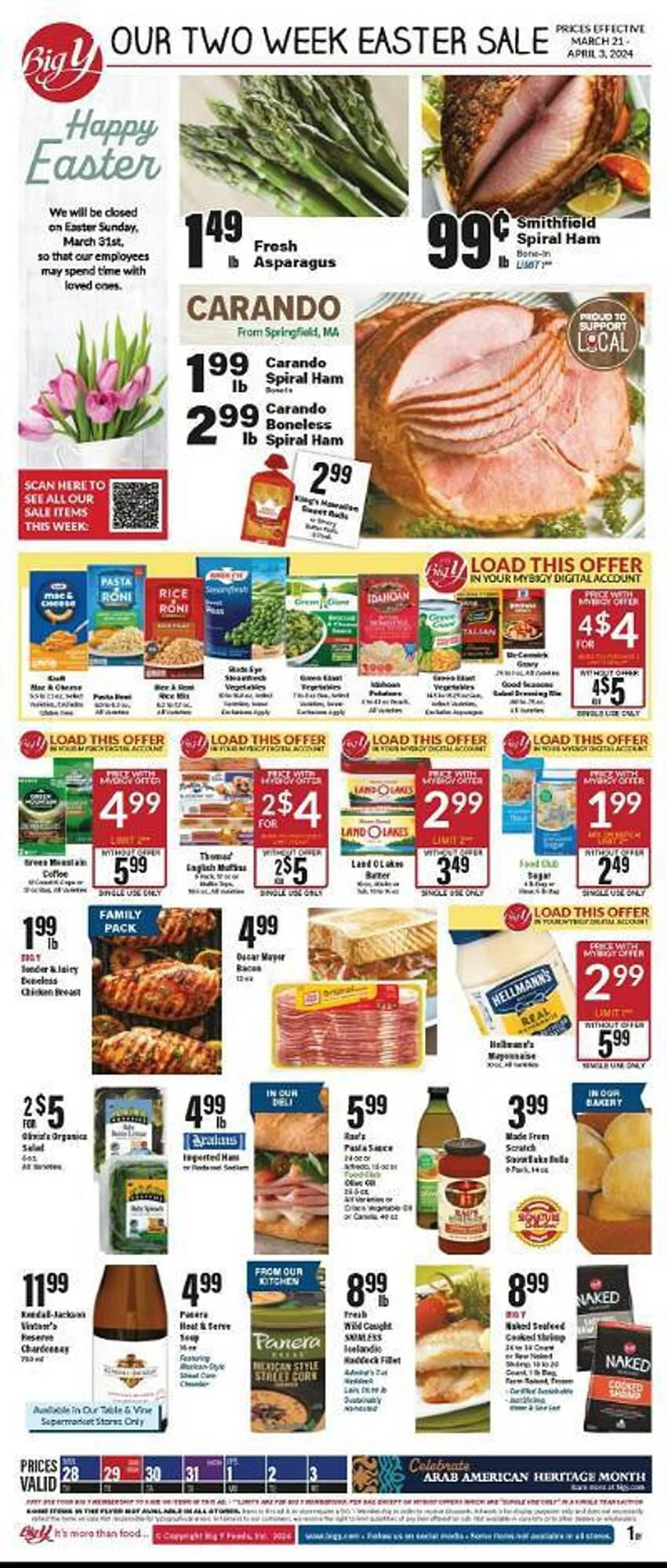 Weekly ad Big Y Weekly Ad from March 28 to April 3 2024 - Page 1