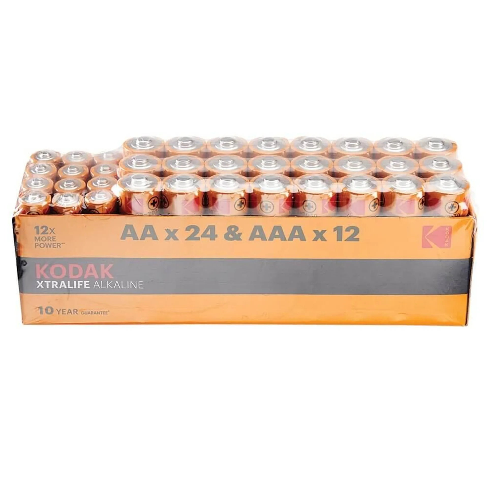 Kodak Xtralife Alkaline AA and AAA Batteries, 24 AA, 12 AAA