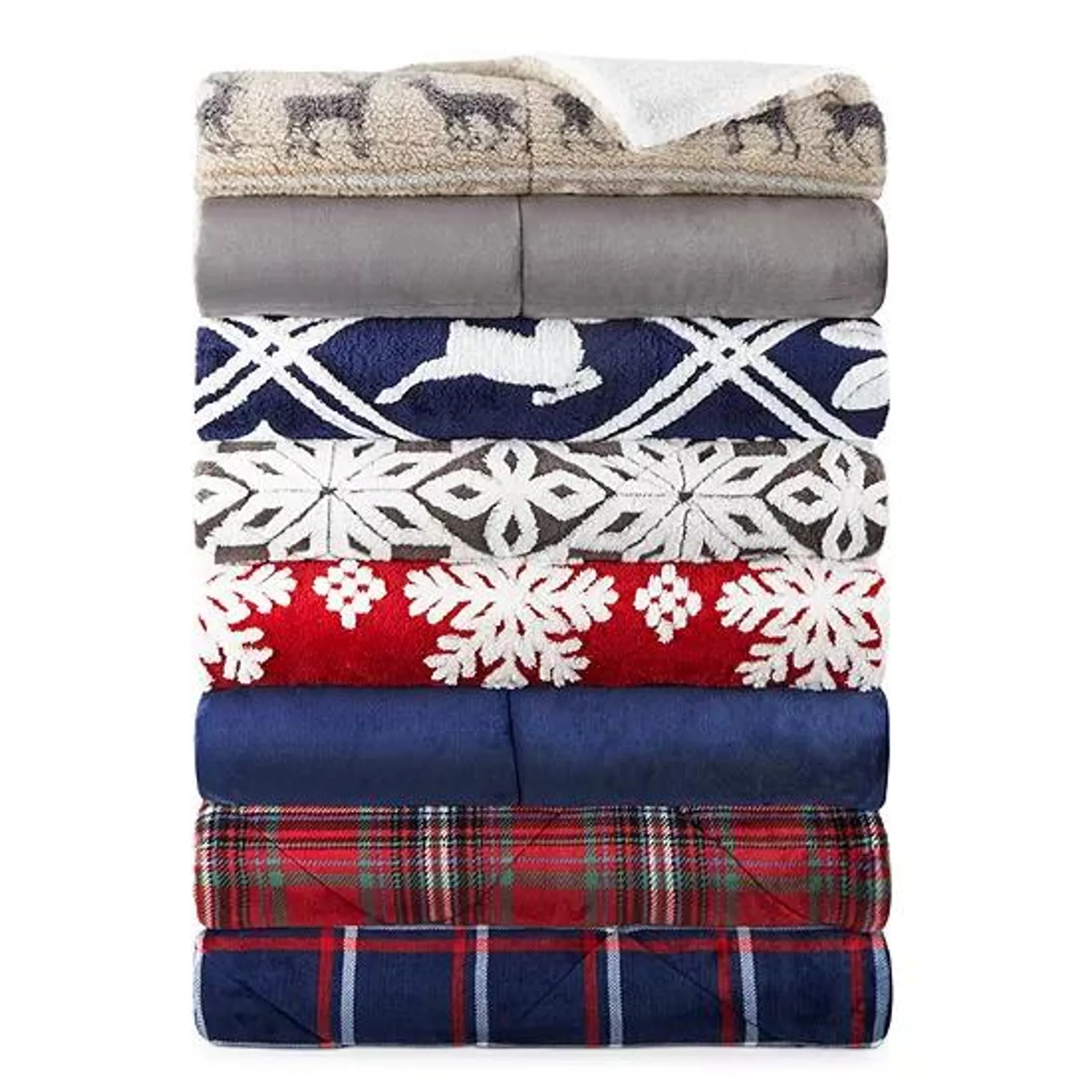 North Pole Trading Co. Faux Mink To Sherpa Reversible Throw