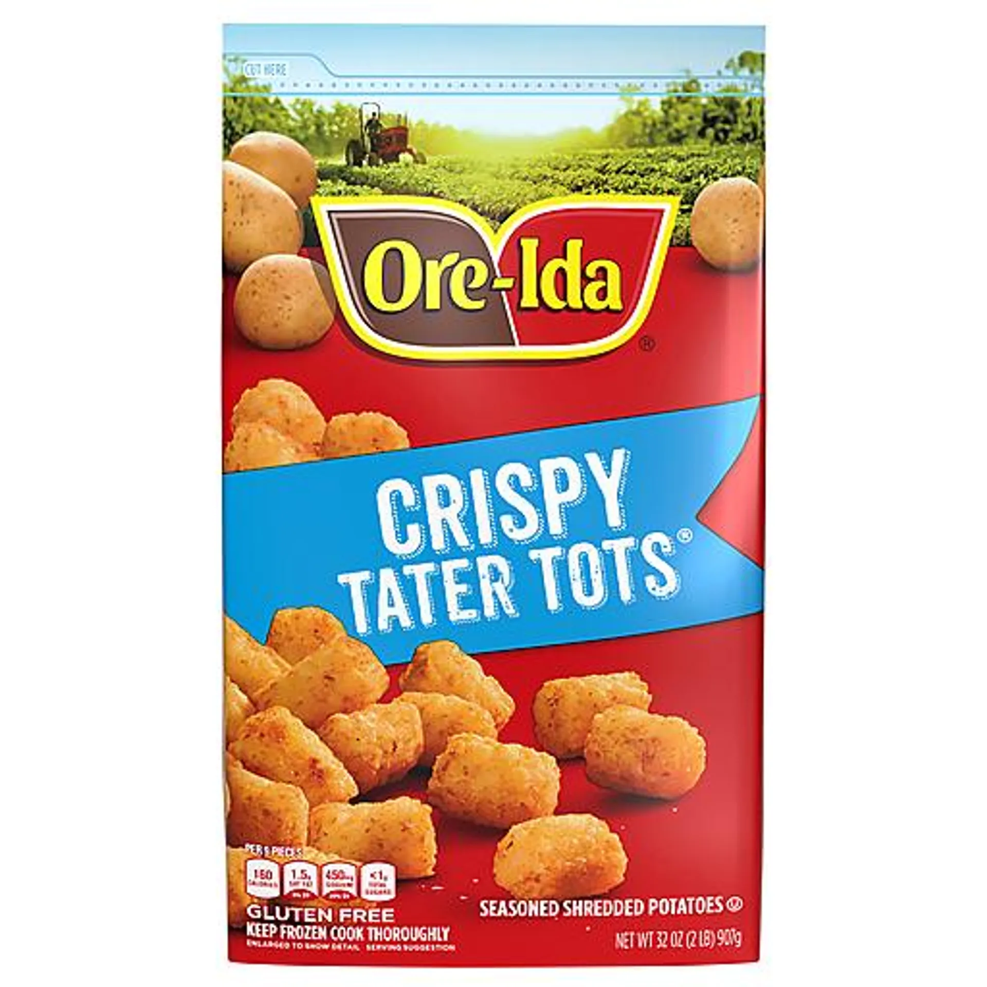 Ore Ida Tater Tots, Crispy 32 oz